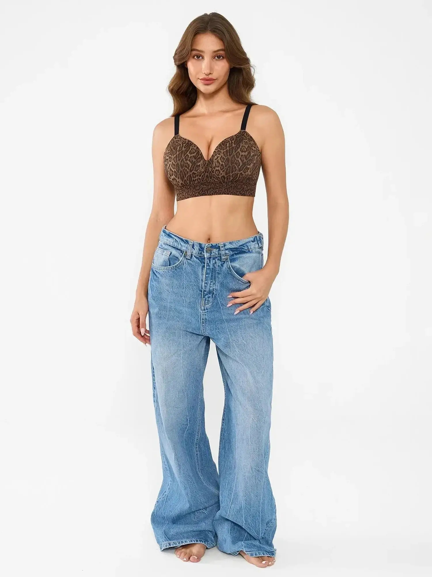 Popilush Seamless Wireless Leopard Shaping Push Up Bra - Image 9