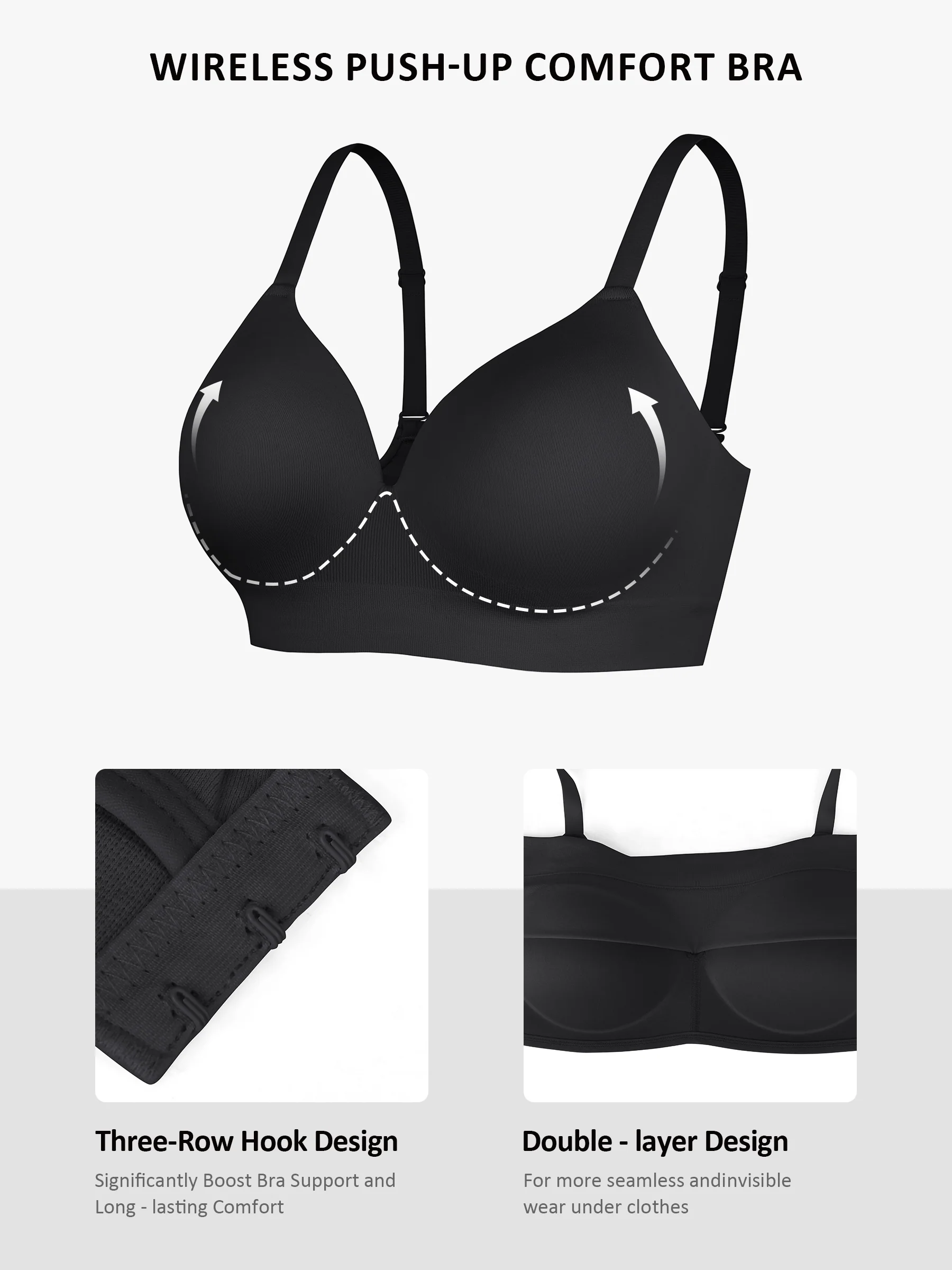Feelingirl Wireless Push-Up Seamless Full Coverage Bra Bundle - Image 20