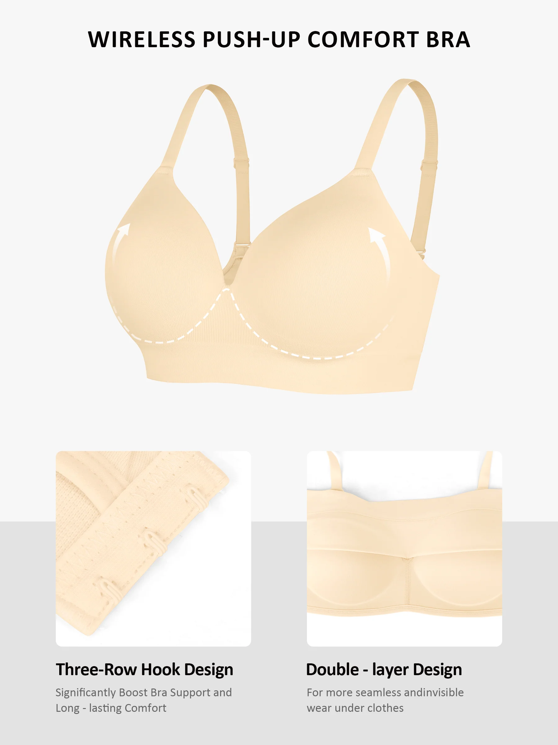 Feelingirl Wireless Push-Up Seamless Full Coverage Bra Bundle - Image 31