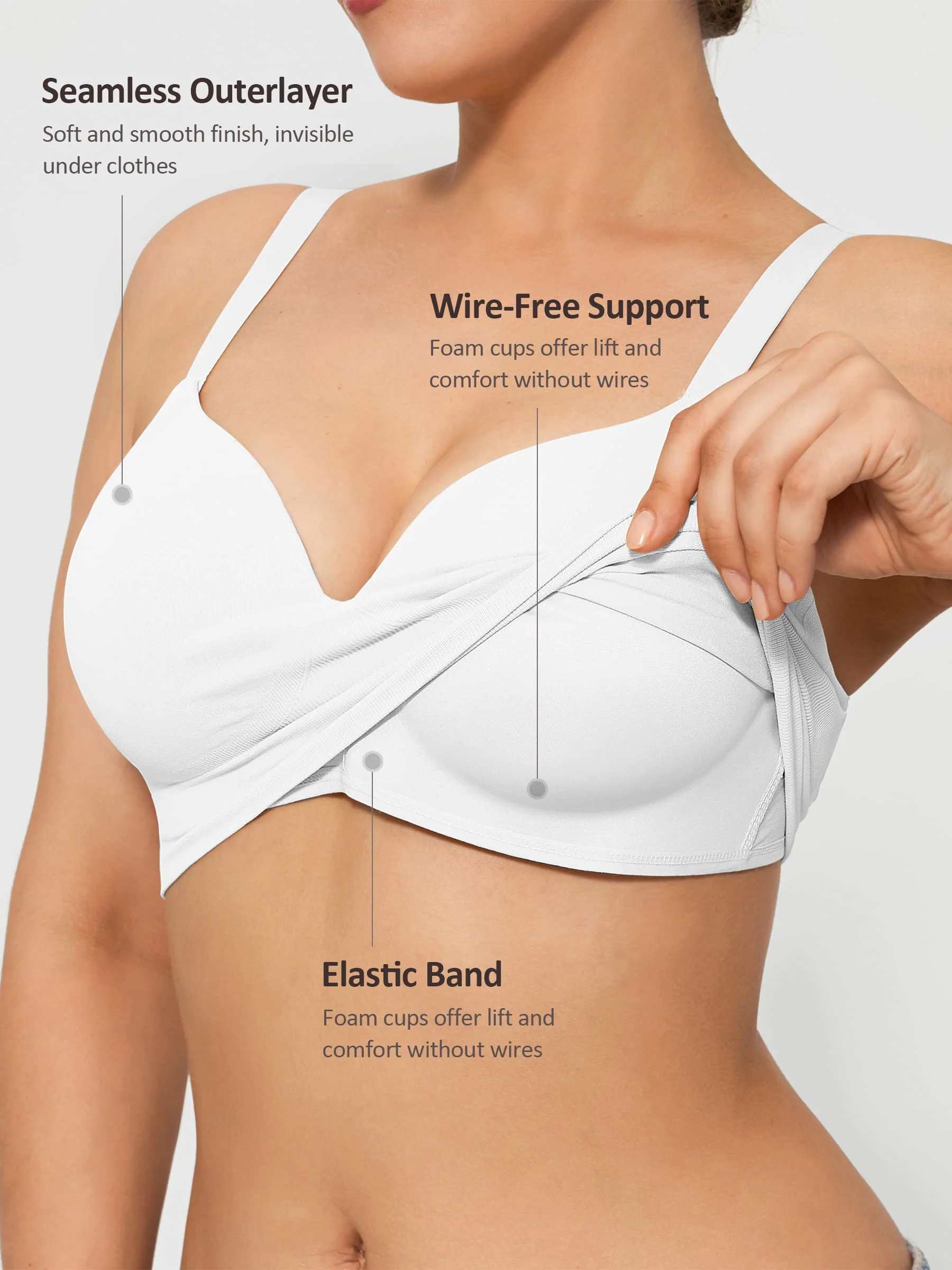 Feelingirl Wireless Push-Up Seamless Full Coverage Bra Bundle - Image 41
