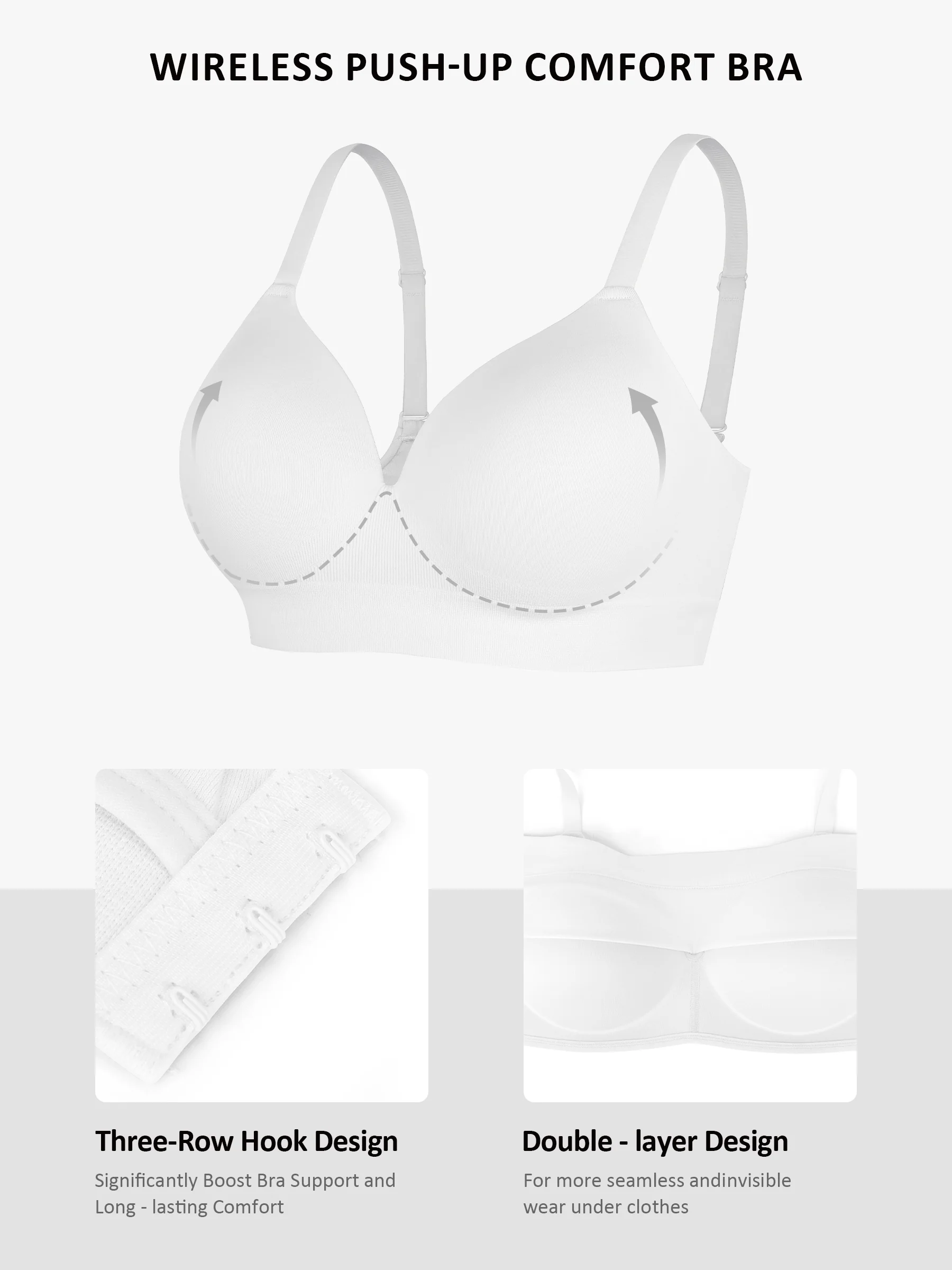 Feelingirl Wireless Push-Up Seamless Full Coverage Bra Bundle - Image 42