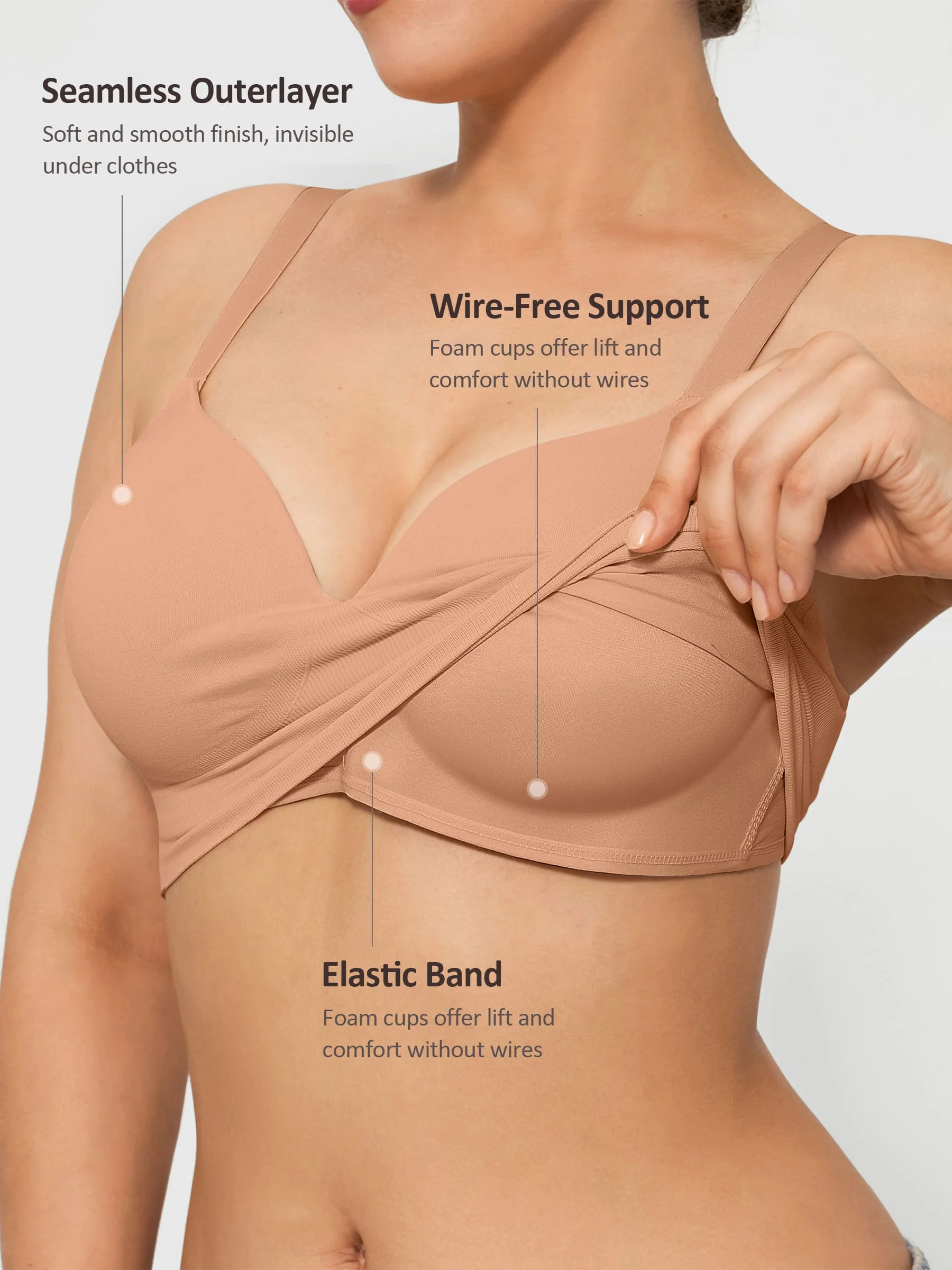 Feelingirl Wireless Push-Up Seamless Full Coverage Bra Bundle - Image 8