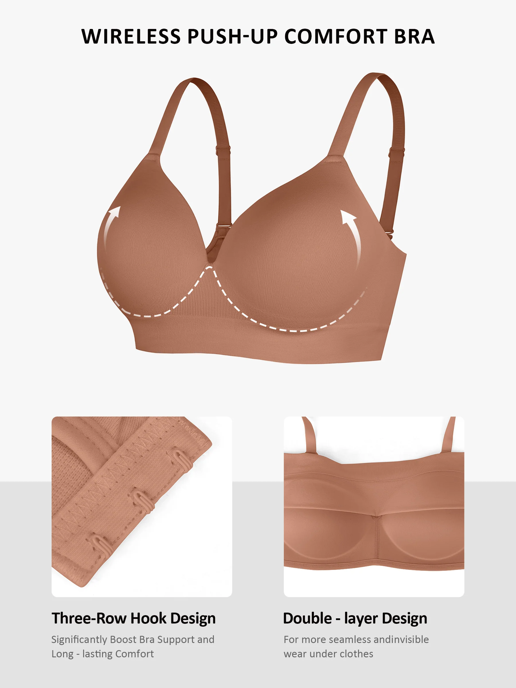 Feelingirl Wireless Push-Up Seamless Full Coverage Bra Bundle - Image 53