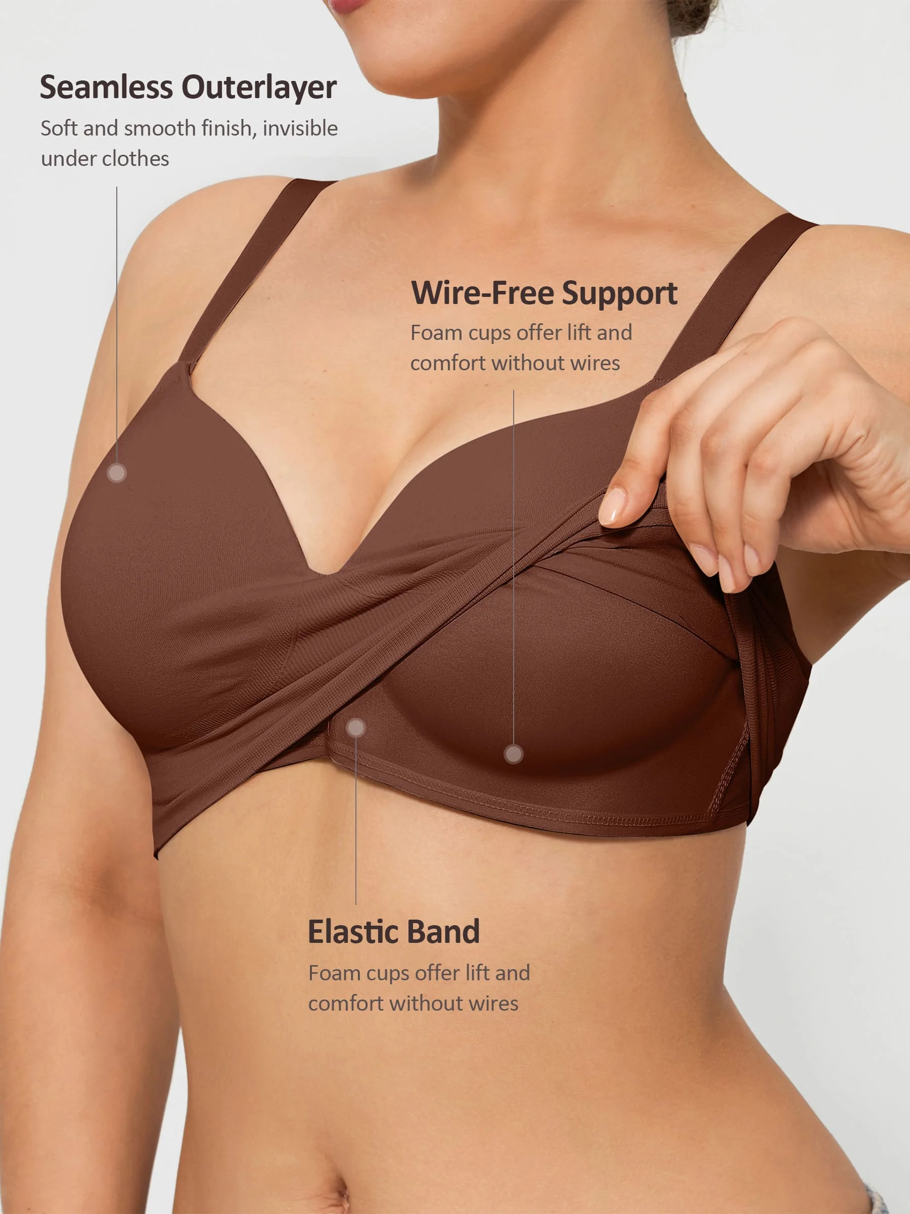 Feelingirl Wireless Push-Up Seamless Full Coverage Bra Bundle - Image 63