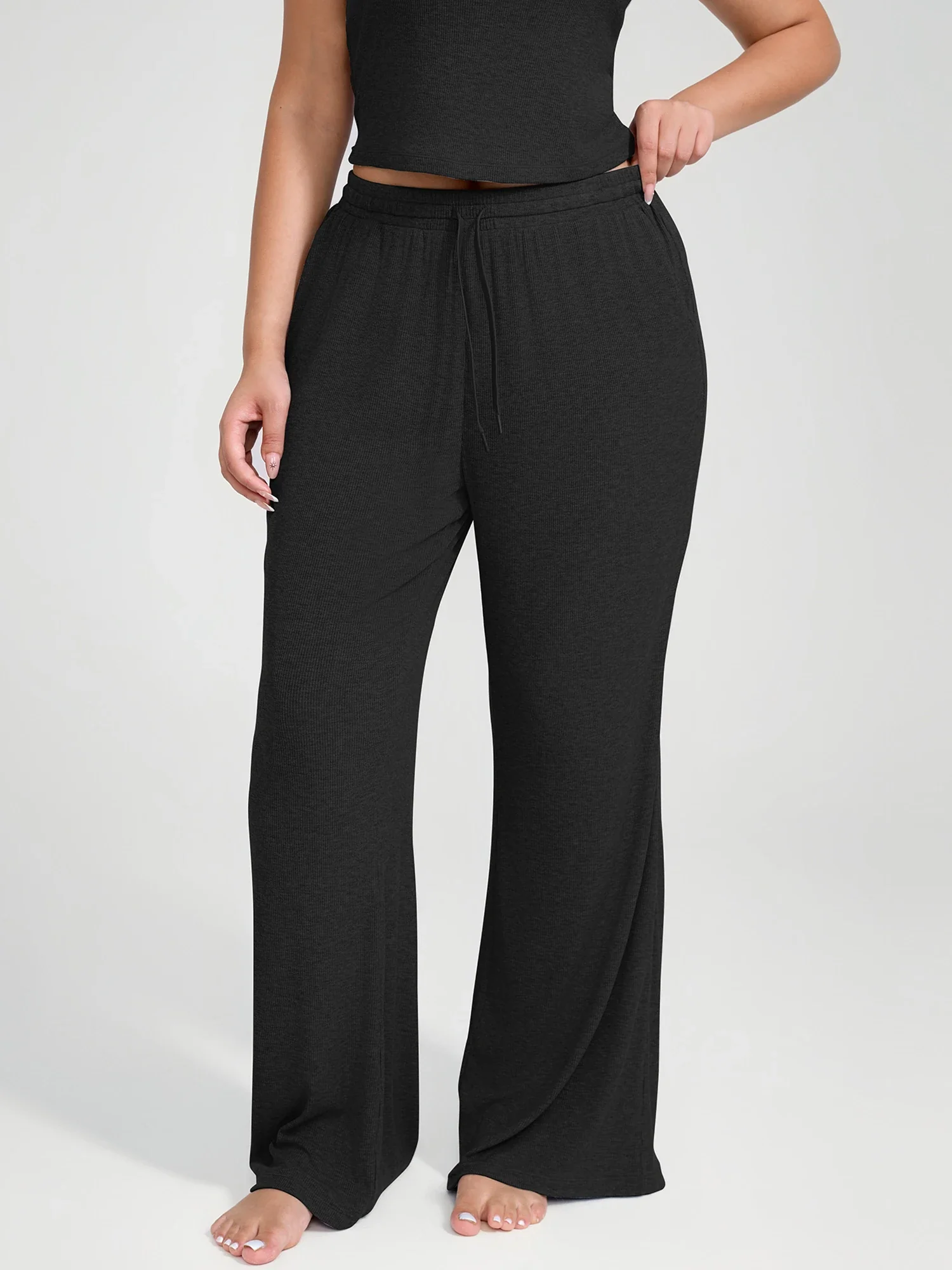 Feelingirl Breathable Ribbed Loungewear Pants