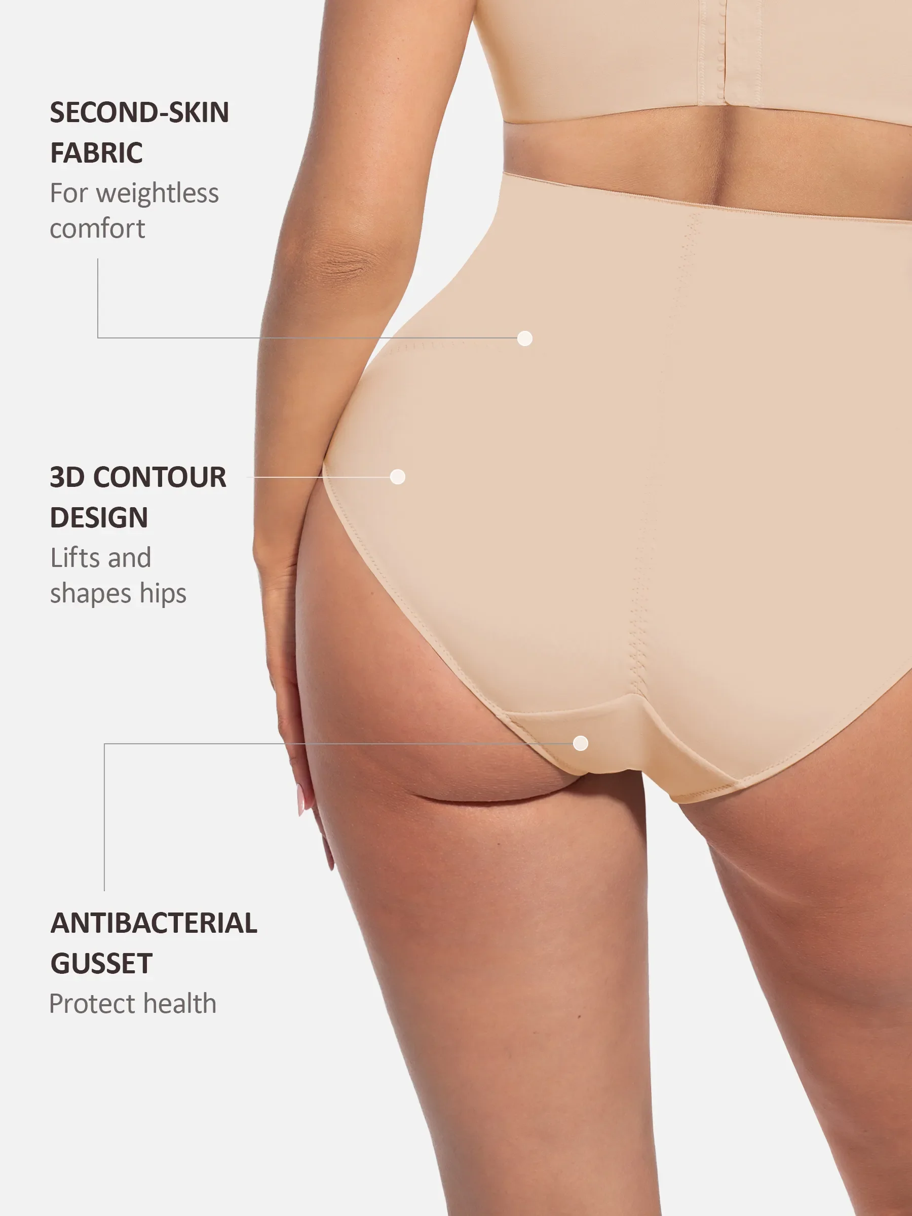 Feelingirl Built-in Elastic Mid-Waist Shaping Panties - Image 3