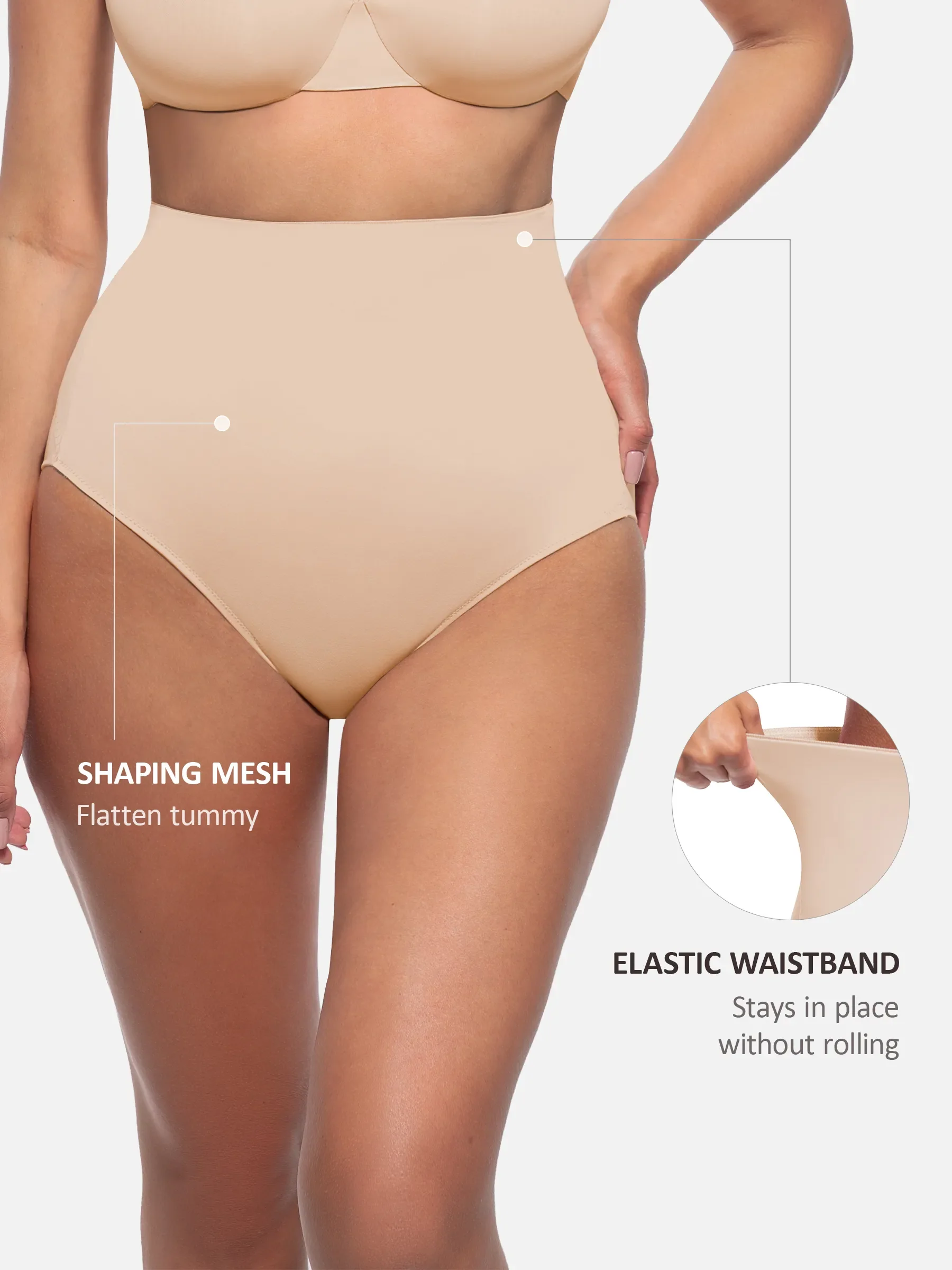 Feelingirl Built-in Elastic Mid-Waist Shaping Panties - Image 4