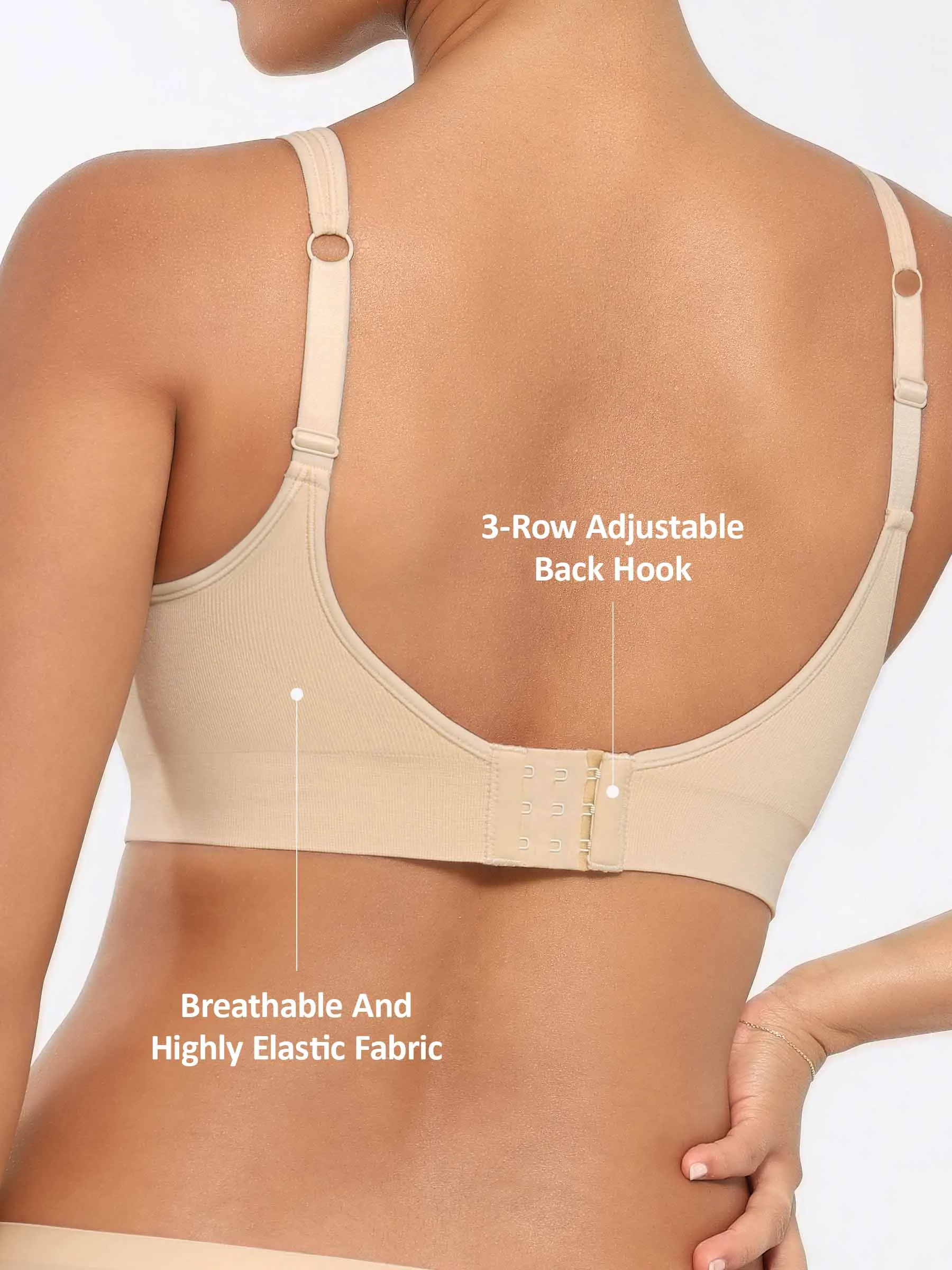 Feelingirl Built-in Soft Cups Full Coverage Wireless Bra - Image 4
