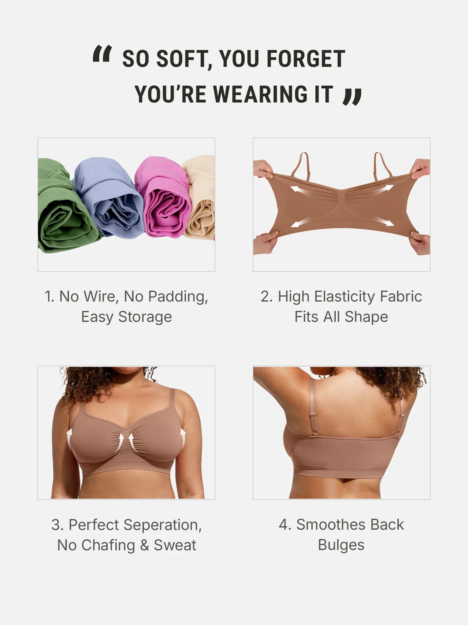 Feelingirl Smooth Seamless Comfort Wireless Bra - Image 69