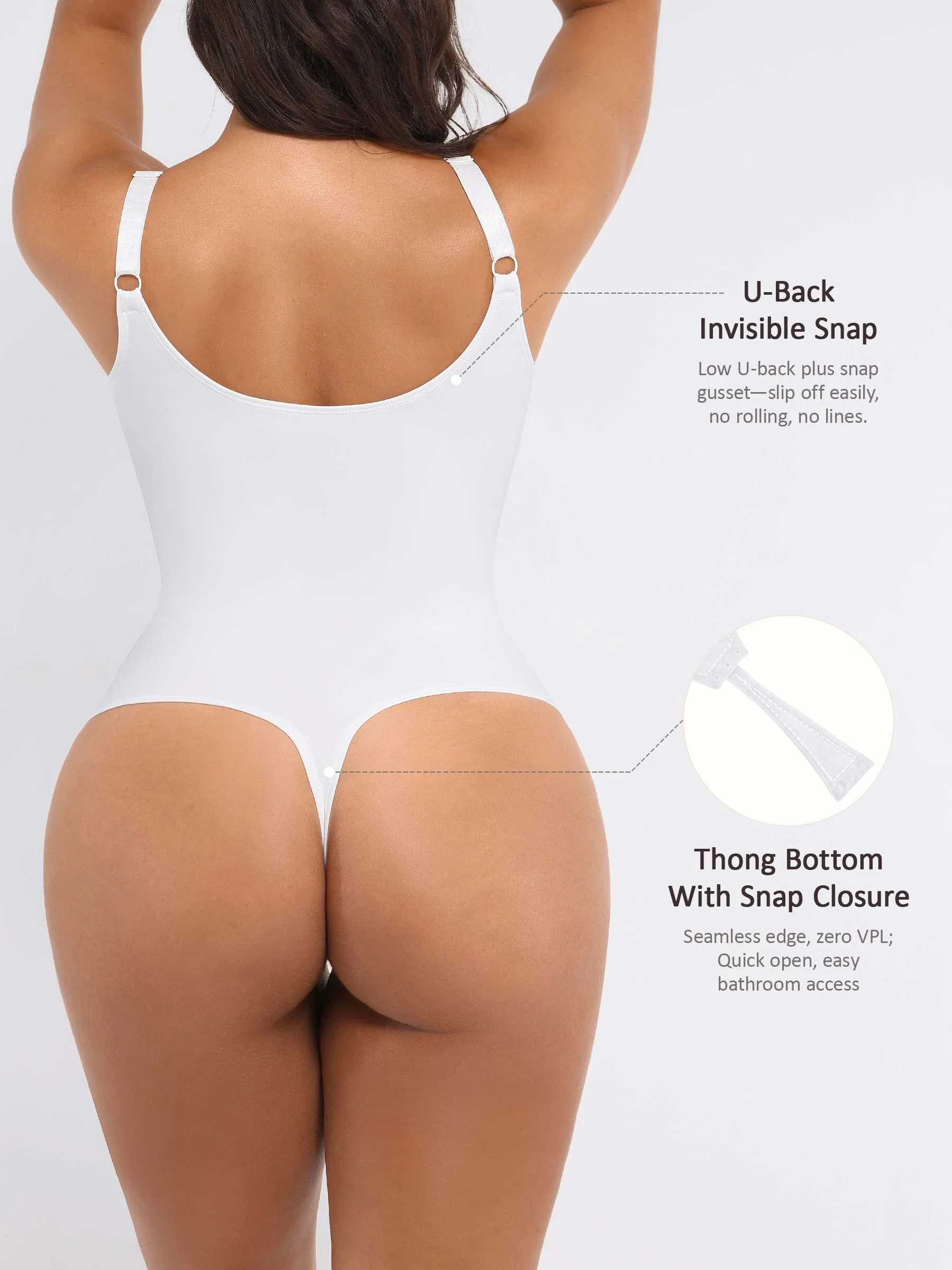 Feelingirl Deep V Neck Tummy Control Shapewear Bodysuit - Image 72