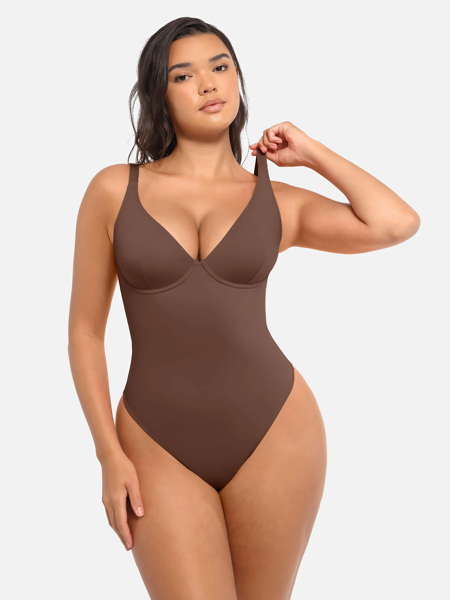Feelingirl V Neck Tummy Control Bodysuit - Image 13