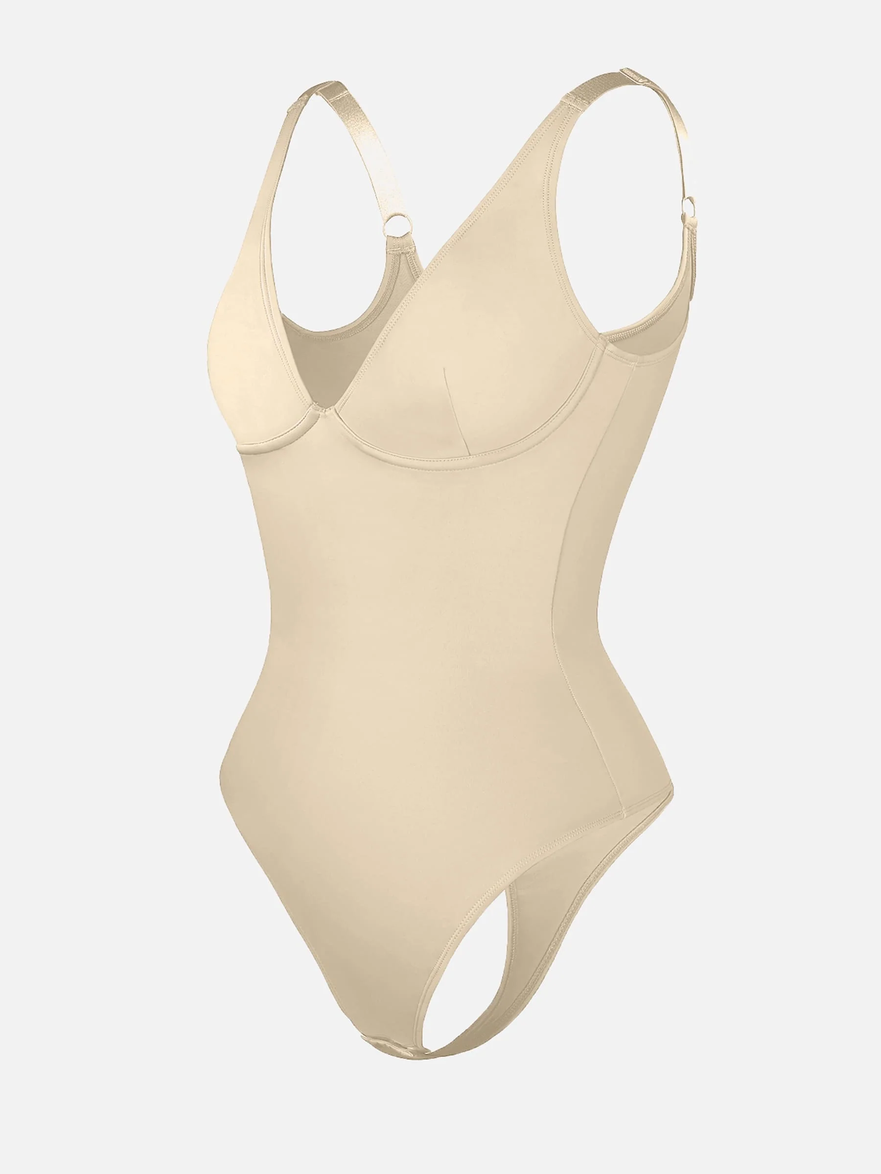 Feelingirl V Neck Tummy Control Shaping Bodysuit - Image 80