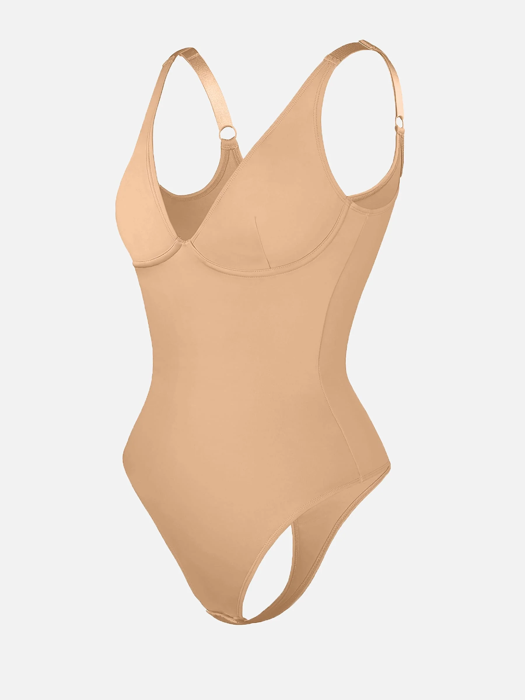 Feelingirl V Neck Tummy Control Shaping Bodysuit - Image 29