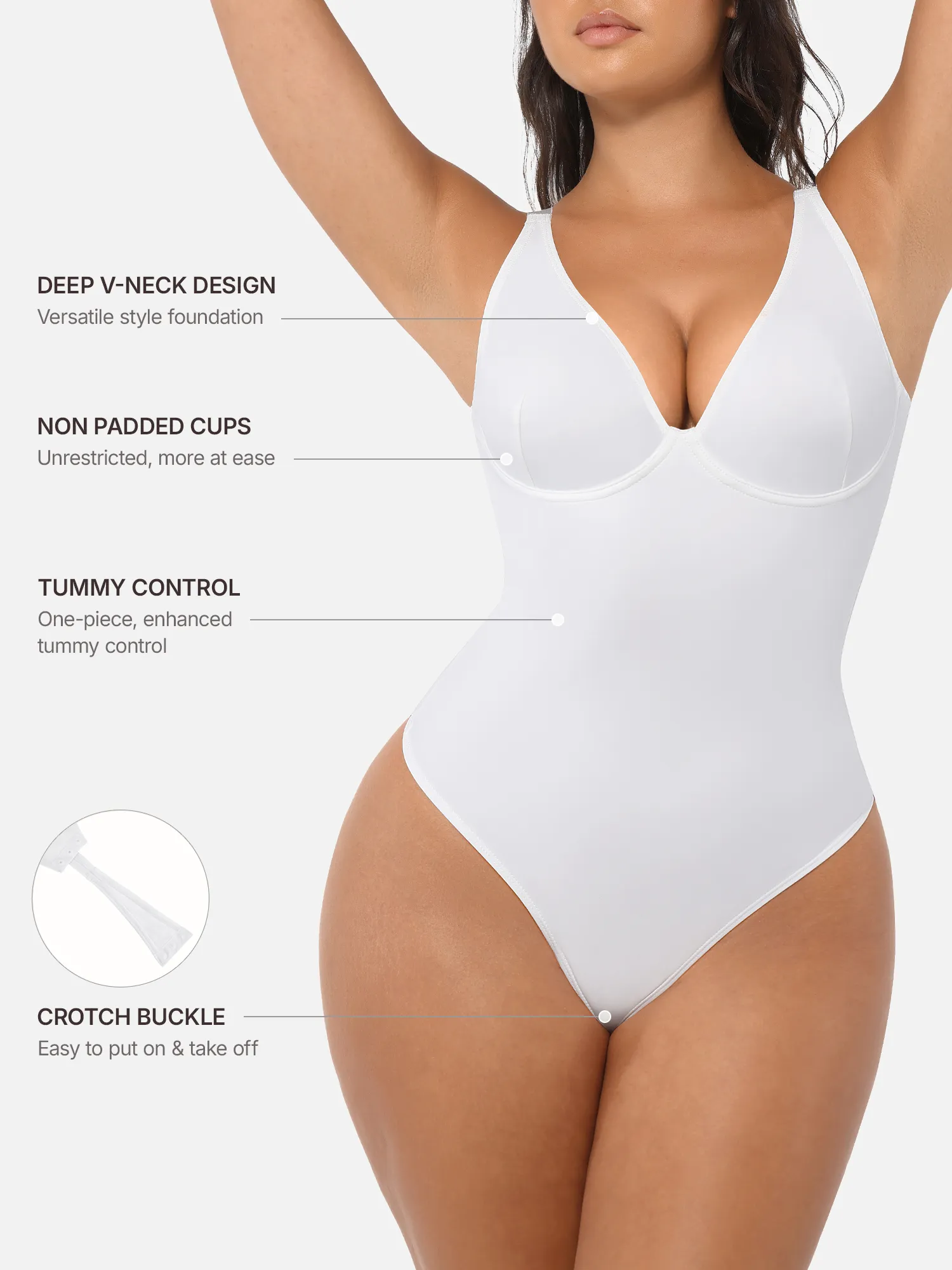 Feelingirl Deep V Neck Tummy Control Shapewear Bodysuit [BOGO] - Image 61