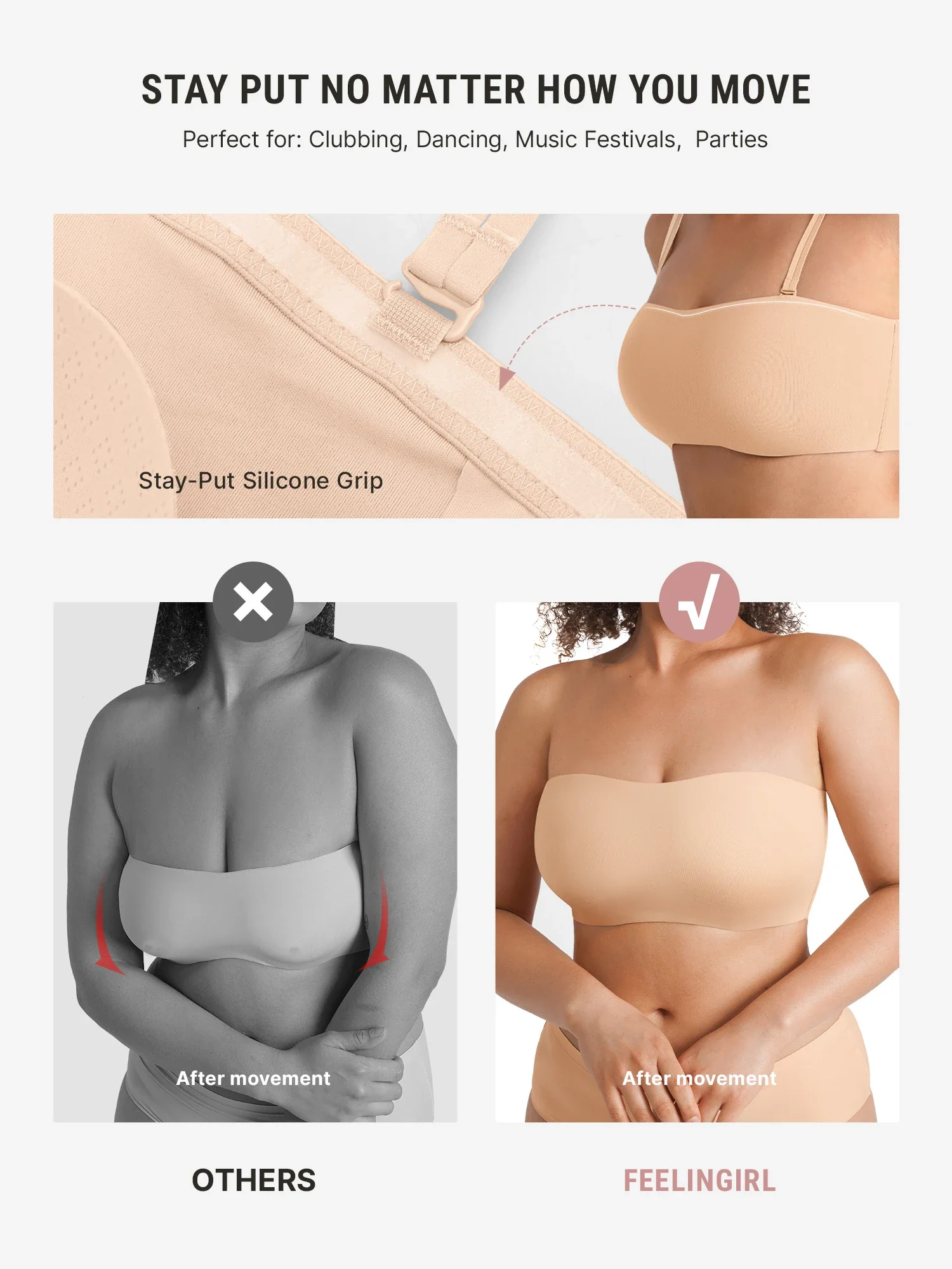 Feelingirl Feel Soft™ Butter-Soft Strapless Bandeau Bra - Image 17