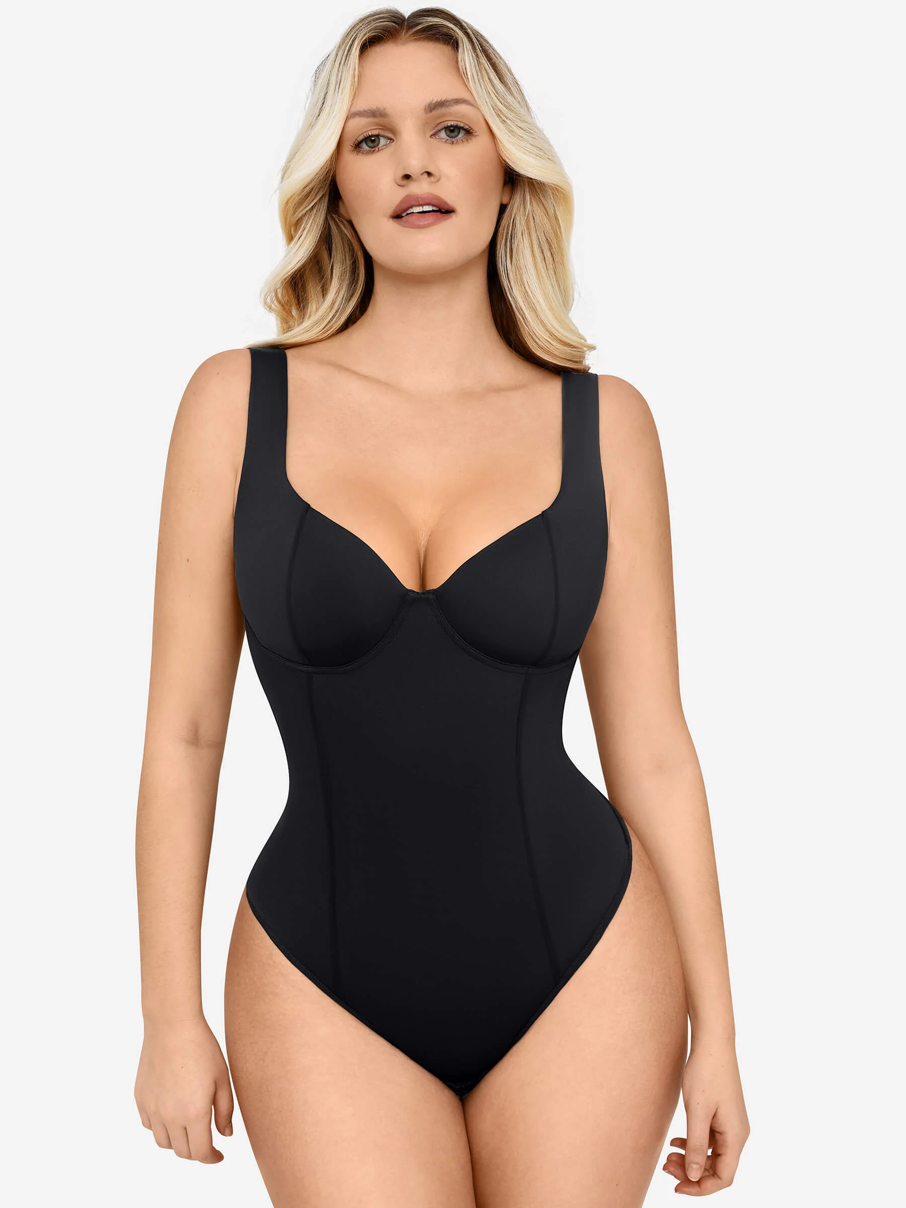 Feelingirl Full Body Wide Strap V-Neck Bodysuit [BOGO] - Image 8