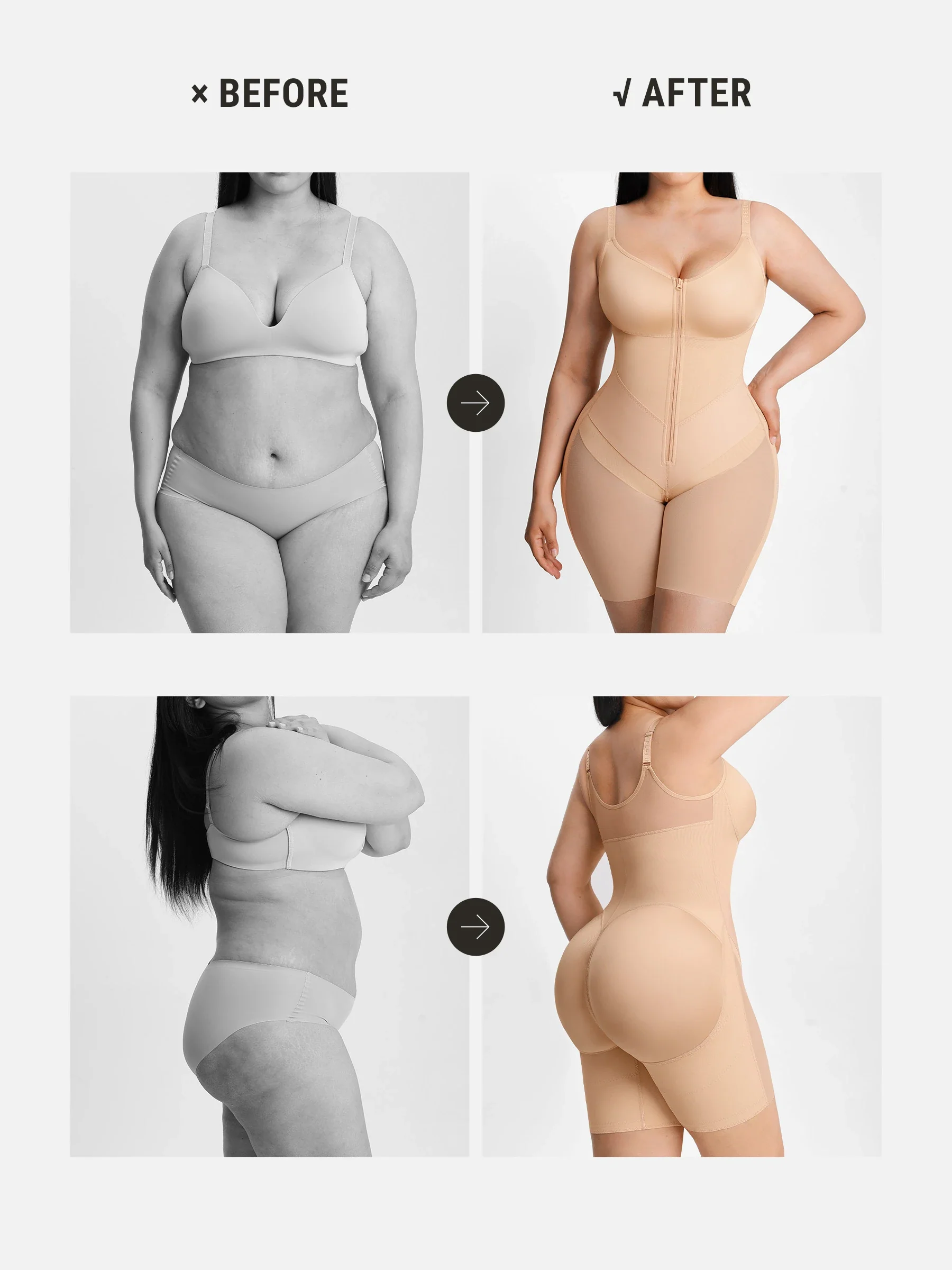 Feelingirl Full-Coverage Chest Faja Tummy Control Butt Lift Bodysuit - Image 21