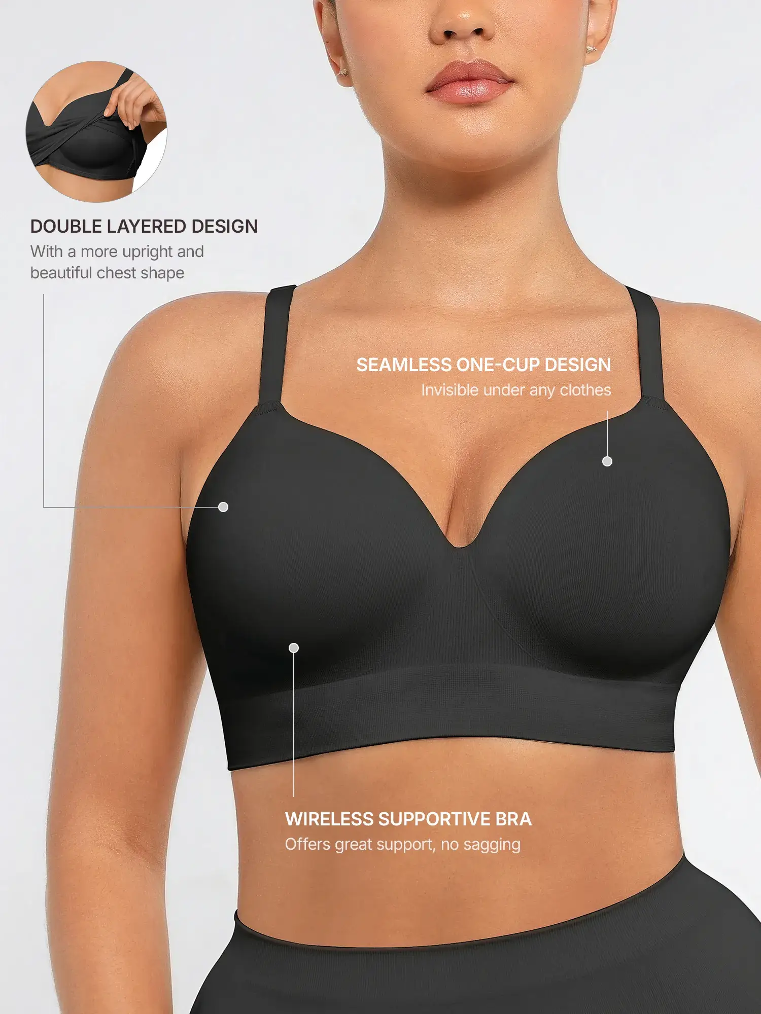 Feelingirl Wireless Push-Up Comfort Full Coverage Bra [BOGO] - Image 11