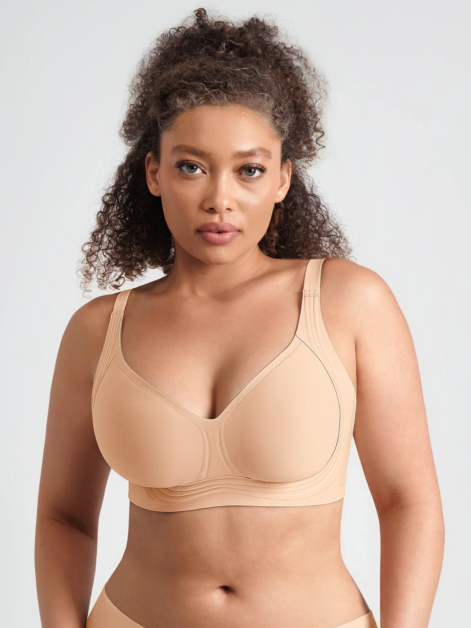 Feelingirl Jelly-Support Comfort Wireless Seamless Plunge Bra