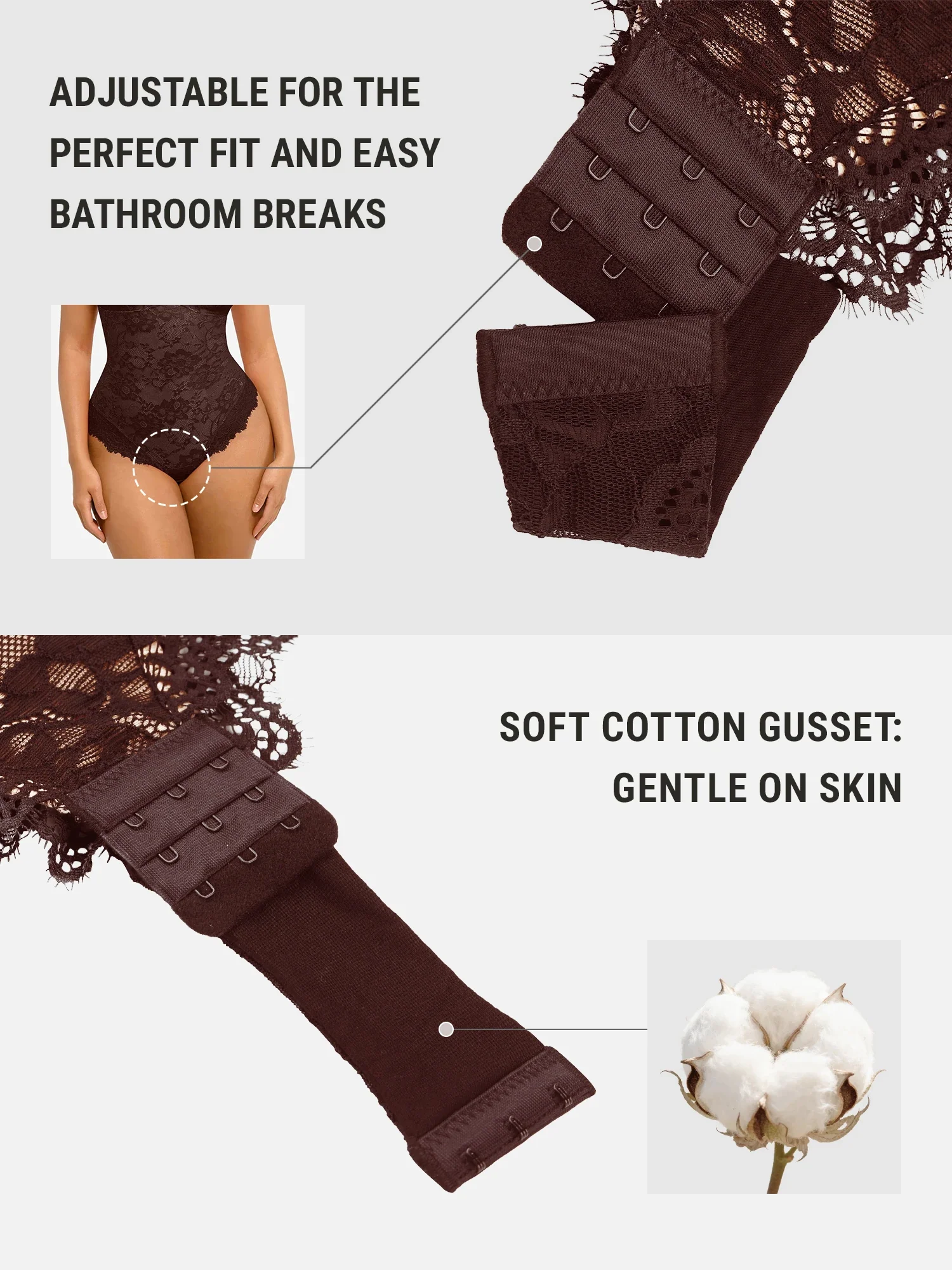 Feelingirl Lace V Neck Full Bodysuit - Image 26