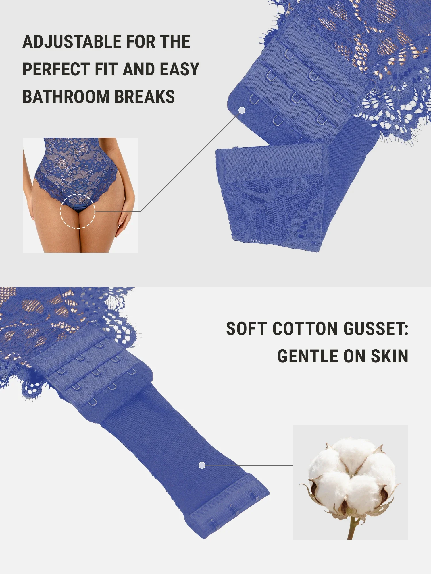 Feelingirl Lace V Neck Full Bodysuit - Image 47