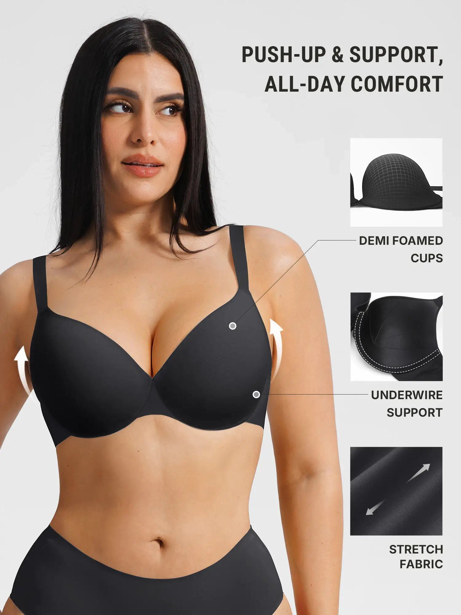 Push Up Lightly Lined Demi Bra - Image 3