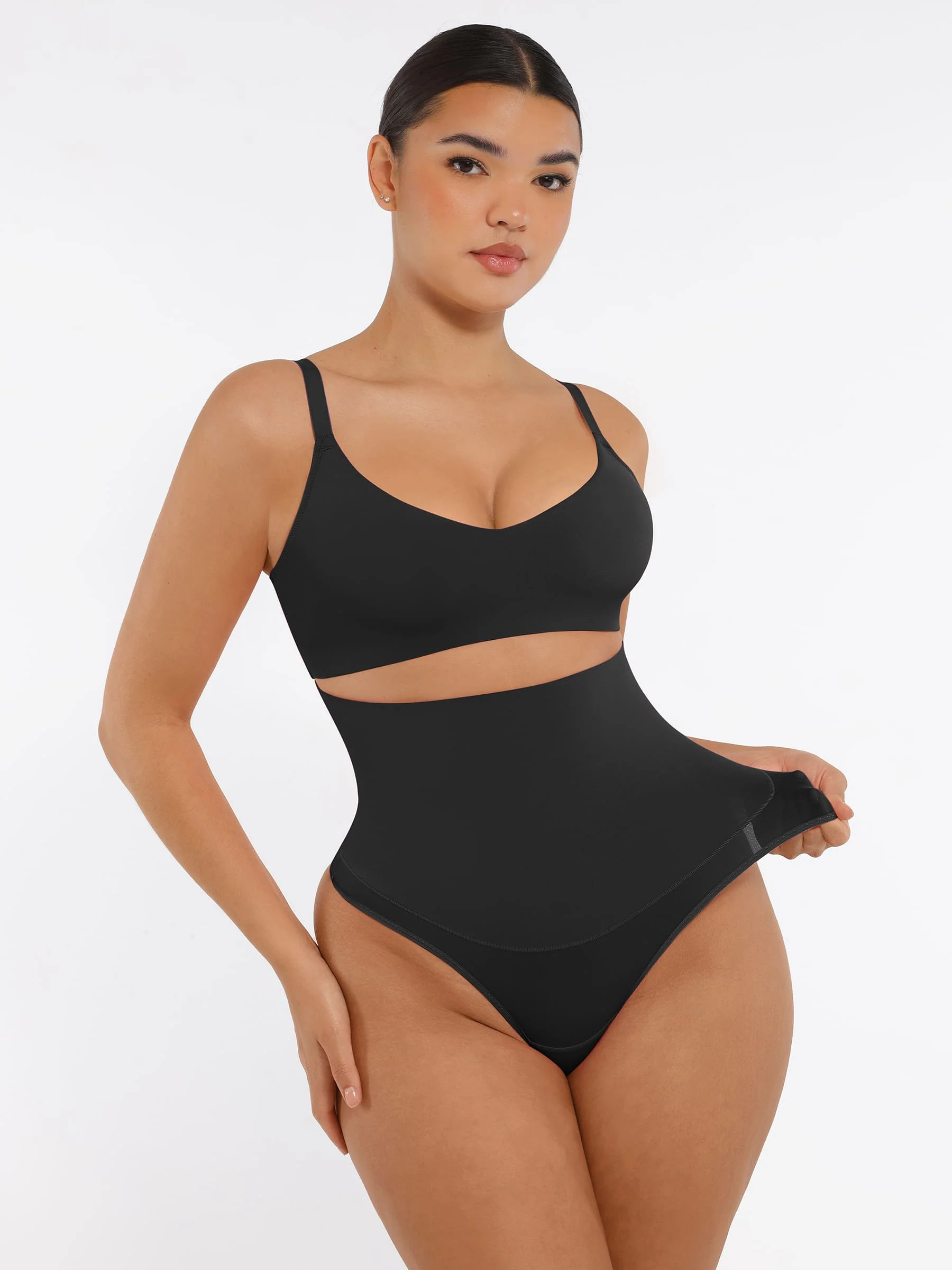 Feelingirl Mid-Waisted Thong Tummy Control Shaper Panties [BOGO] - Image 27