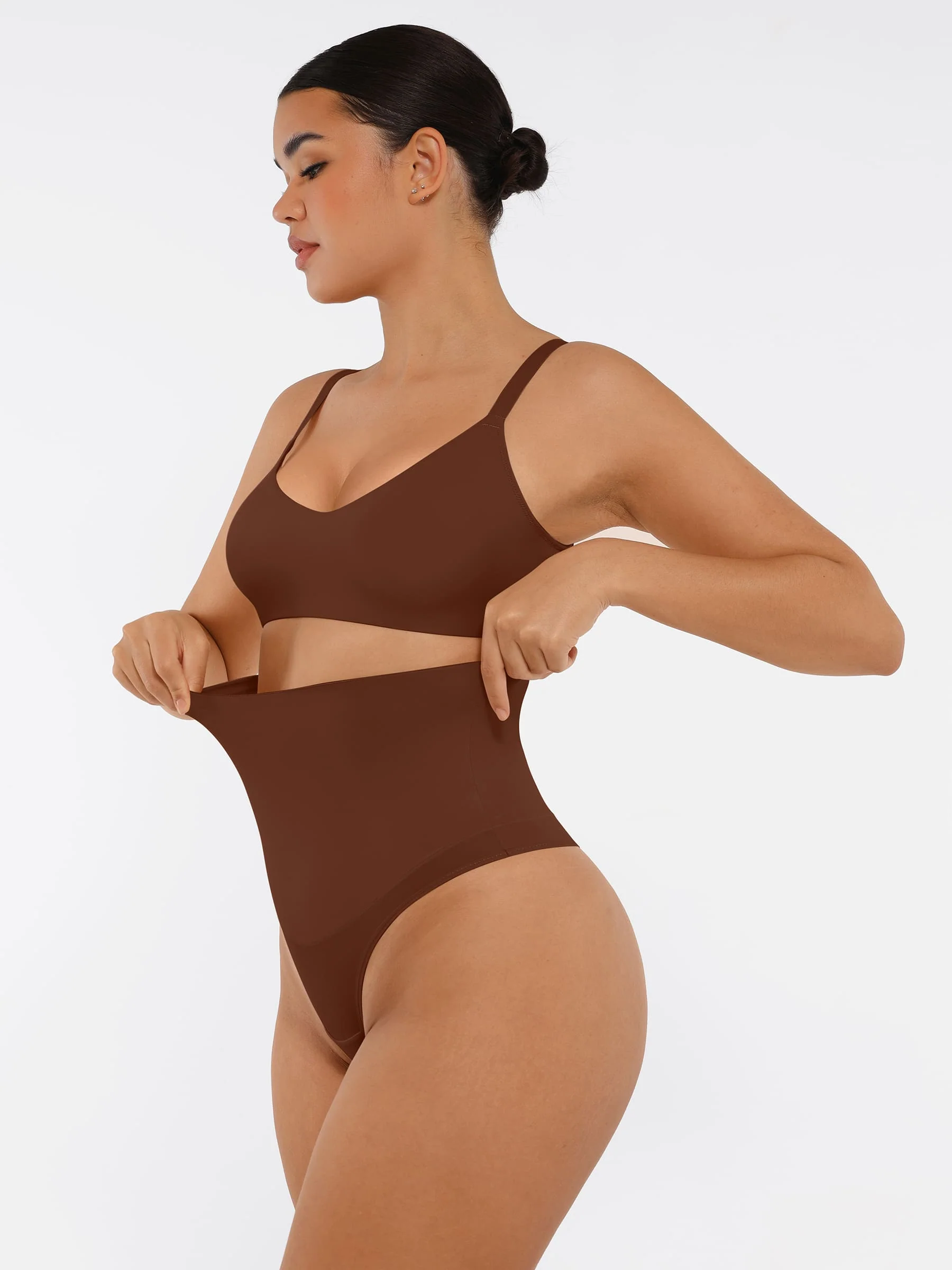 Feelingirl Mid-Waisted Thong Tummy Control Shaper Panties [BOGO] - Image 36