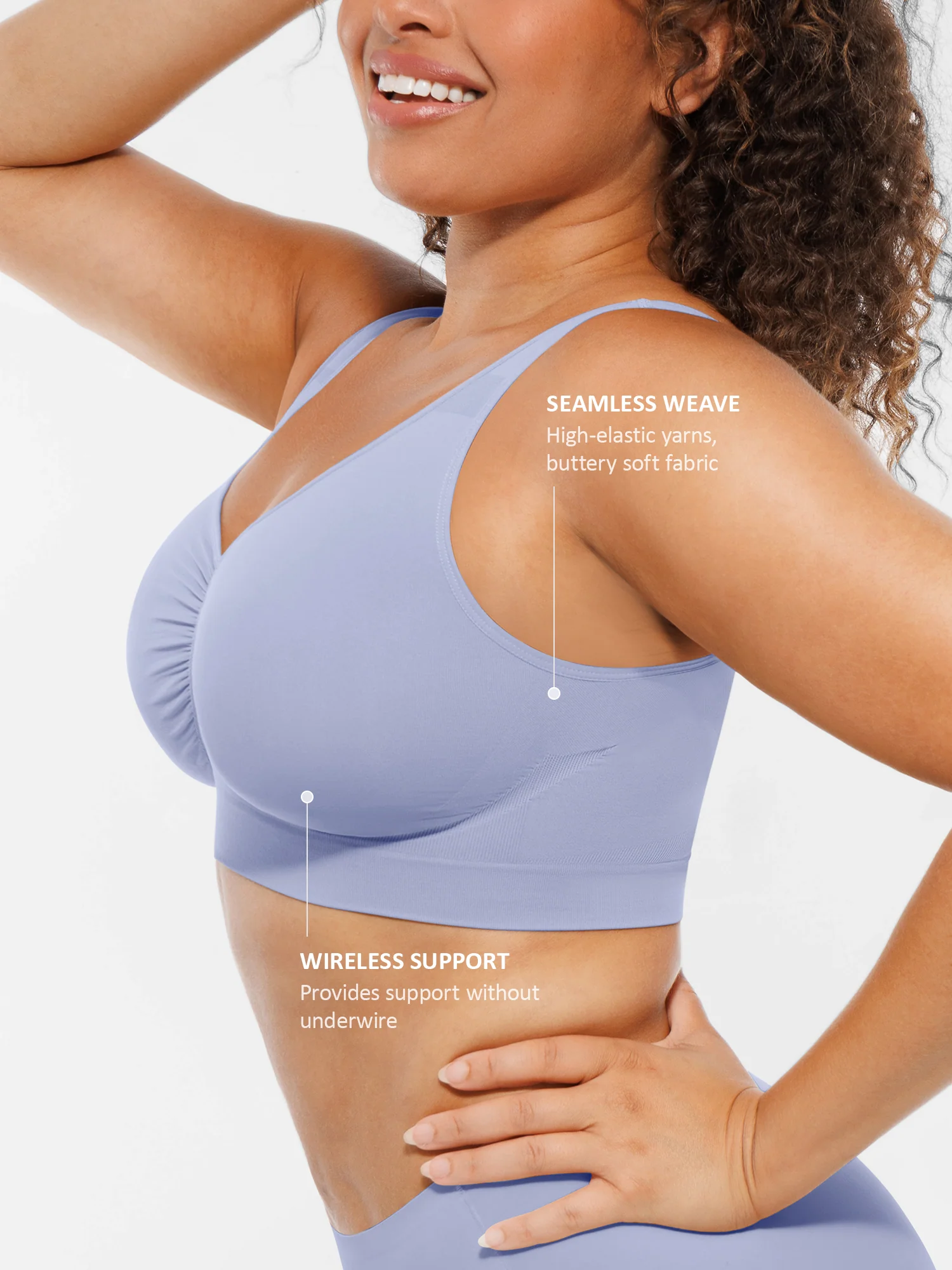 Feelingirl No Underwire Wide Straps Everyday Bra - Image 97
