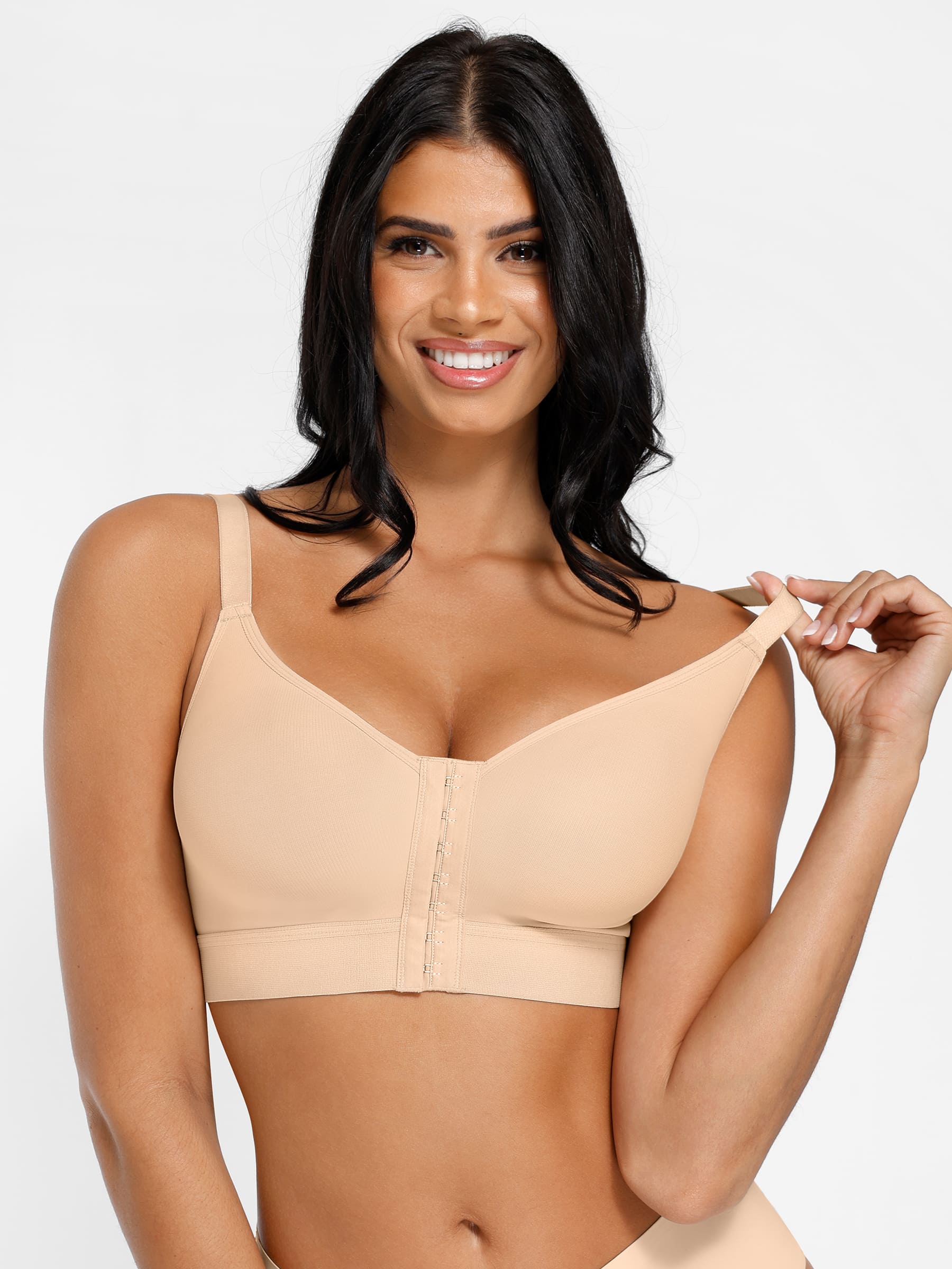 Feelingirl Post Surgery Full Coverage Compression Surgical Front Closure Mastectomy Bra - Image 7
