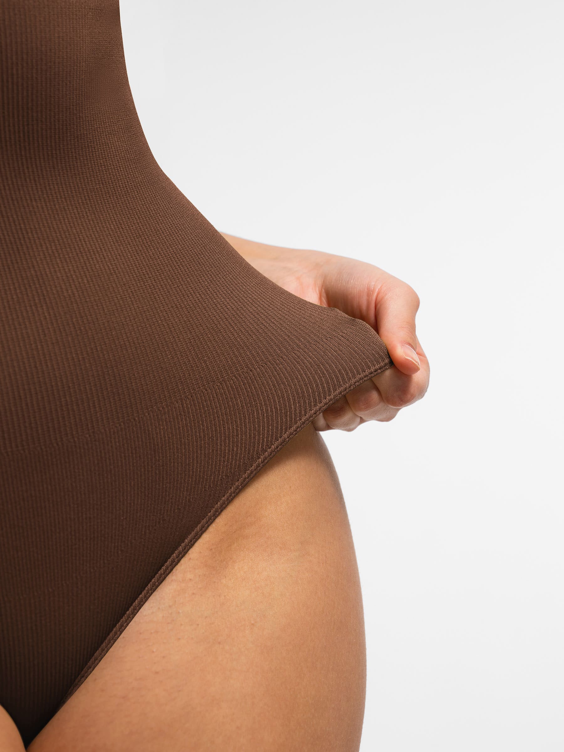 Feelingirl Ribbed Seamless Bodysuit with Crew Neck and Invisible Zip - Image 16