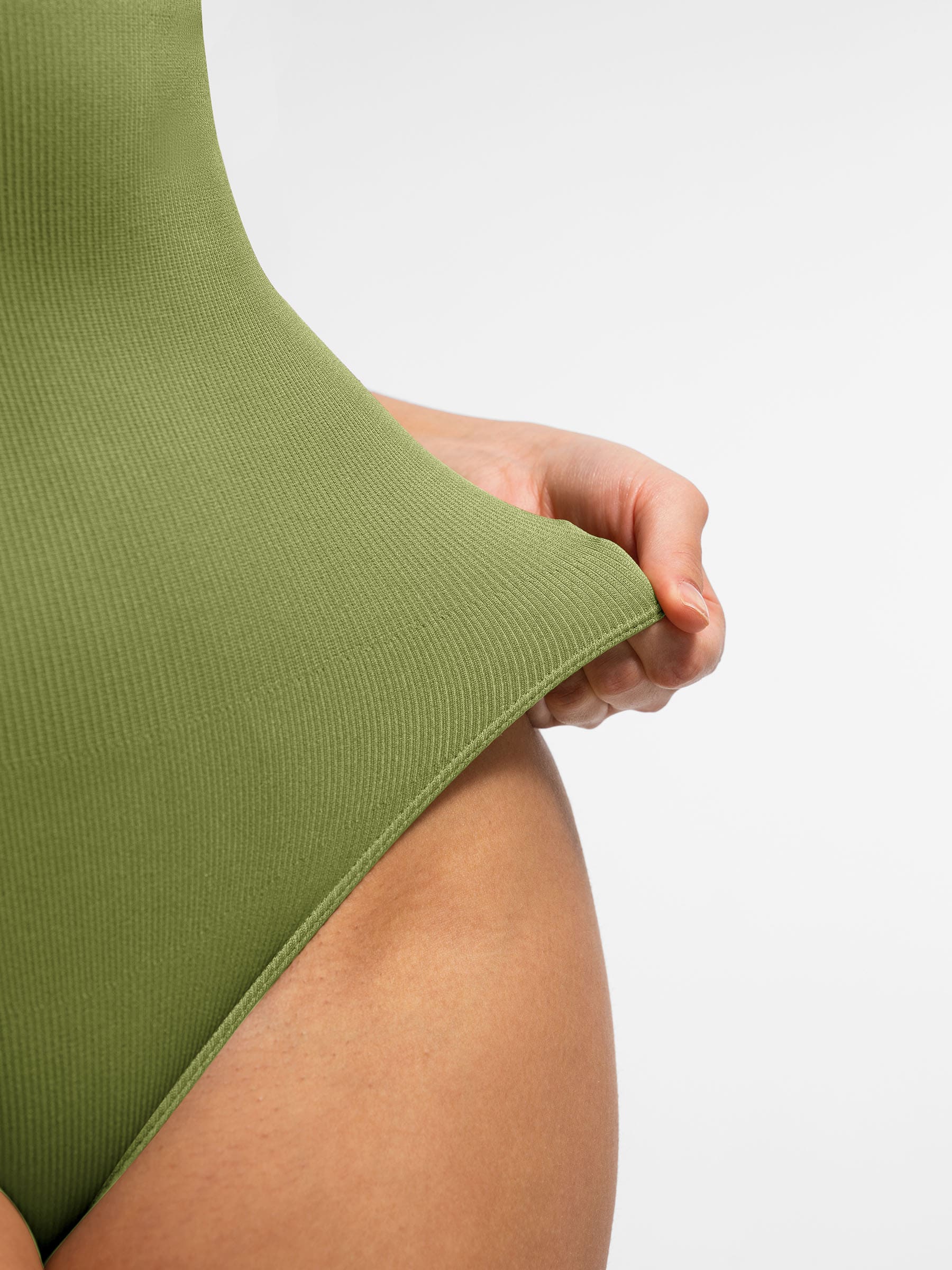 Feelingirl Ribbed Seamless Bodysuit with Crew Neck and Invisible Zip - Image 24