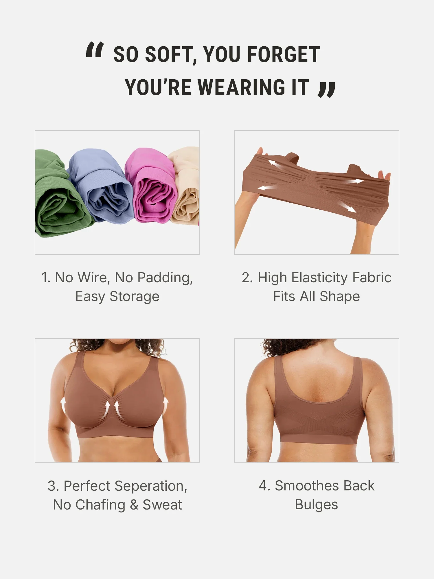 Feelingirl Seamless No Underwire Full Coverage Bra - Image 15