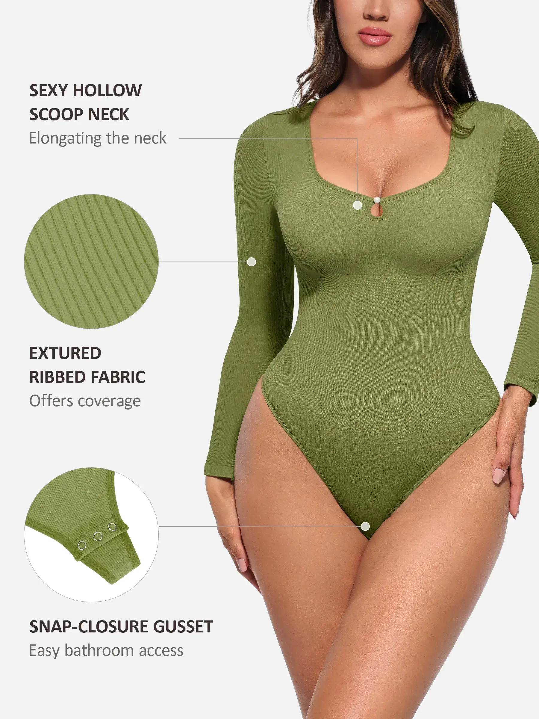 Feelingirl Seamless Ribbed Thong Bodysuit [BOGO] - Image 10