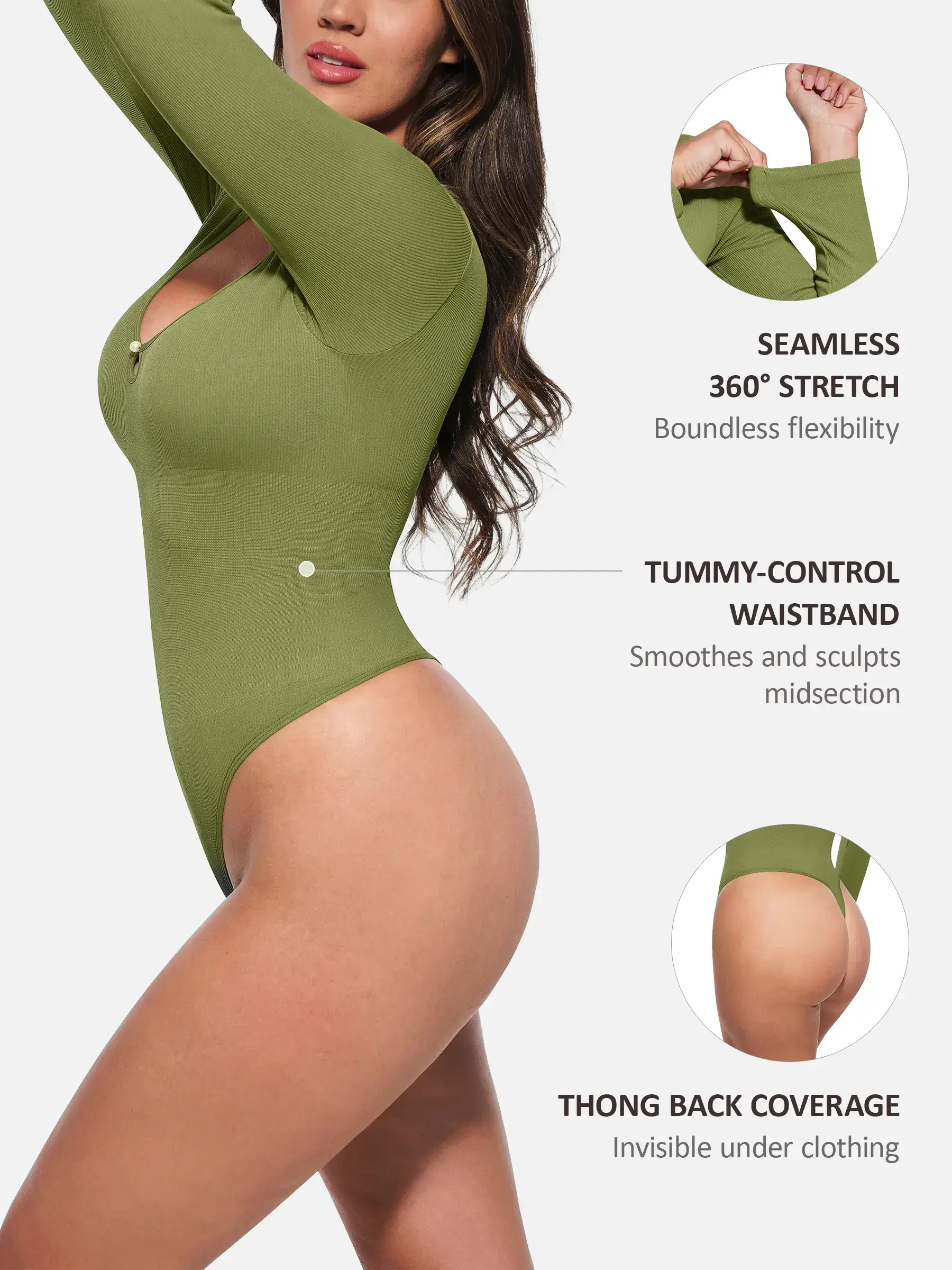 Feelingirl Seamless Ribbed Thong Bodysuit [BOGO] - Image 11