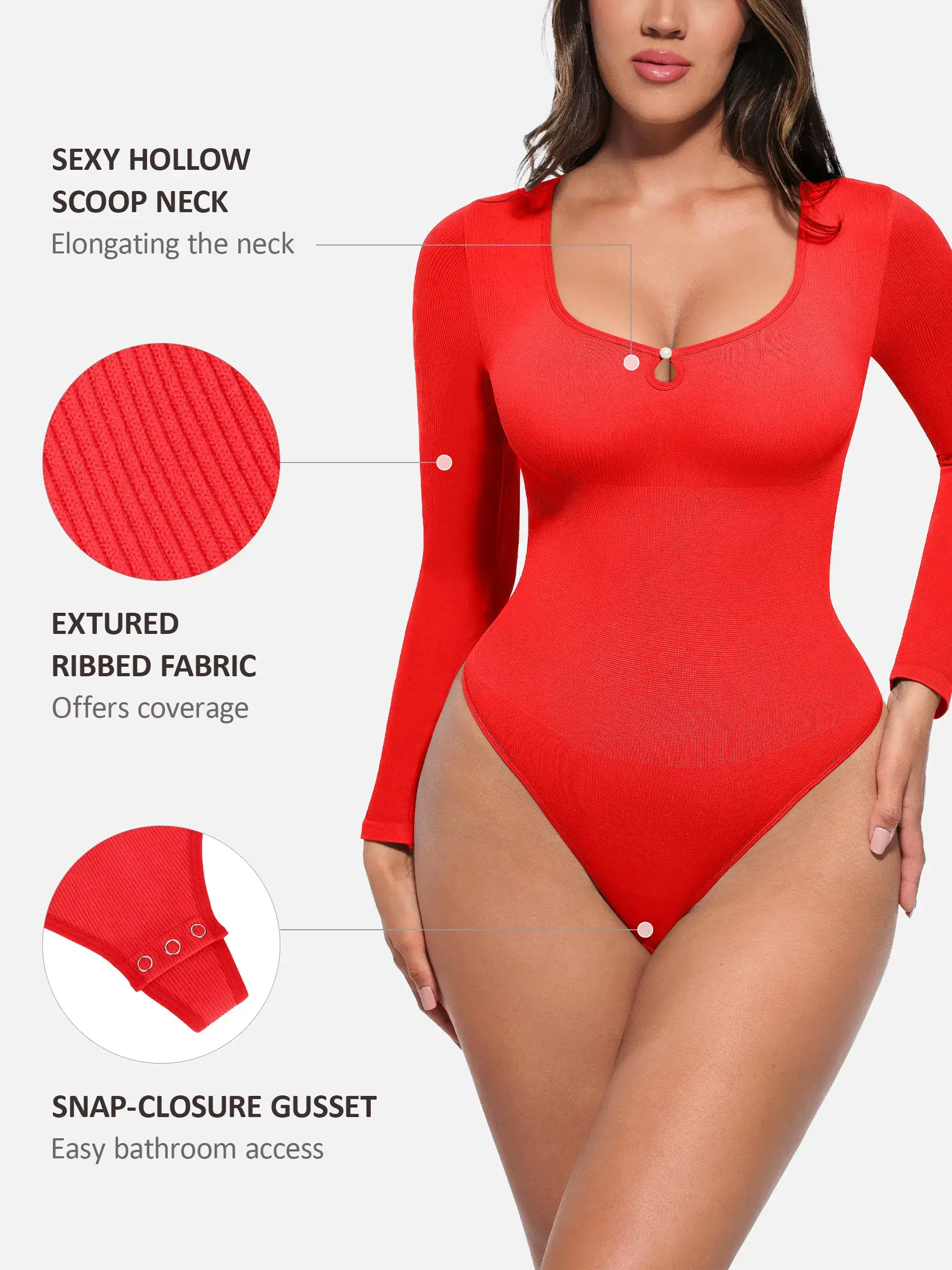 Feelingirl Seamless Ribbed Thong Bodysuit [BOGO] - Image 17