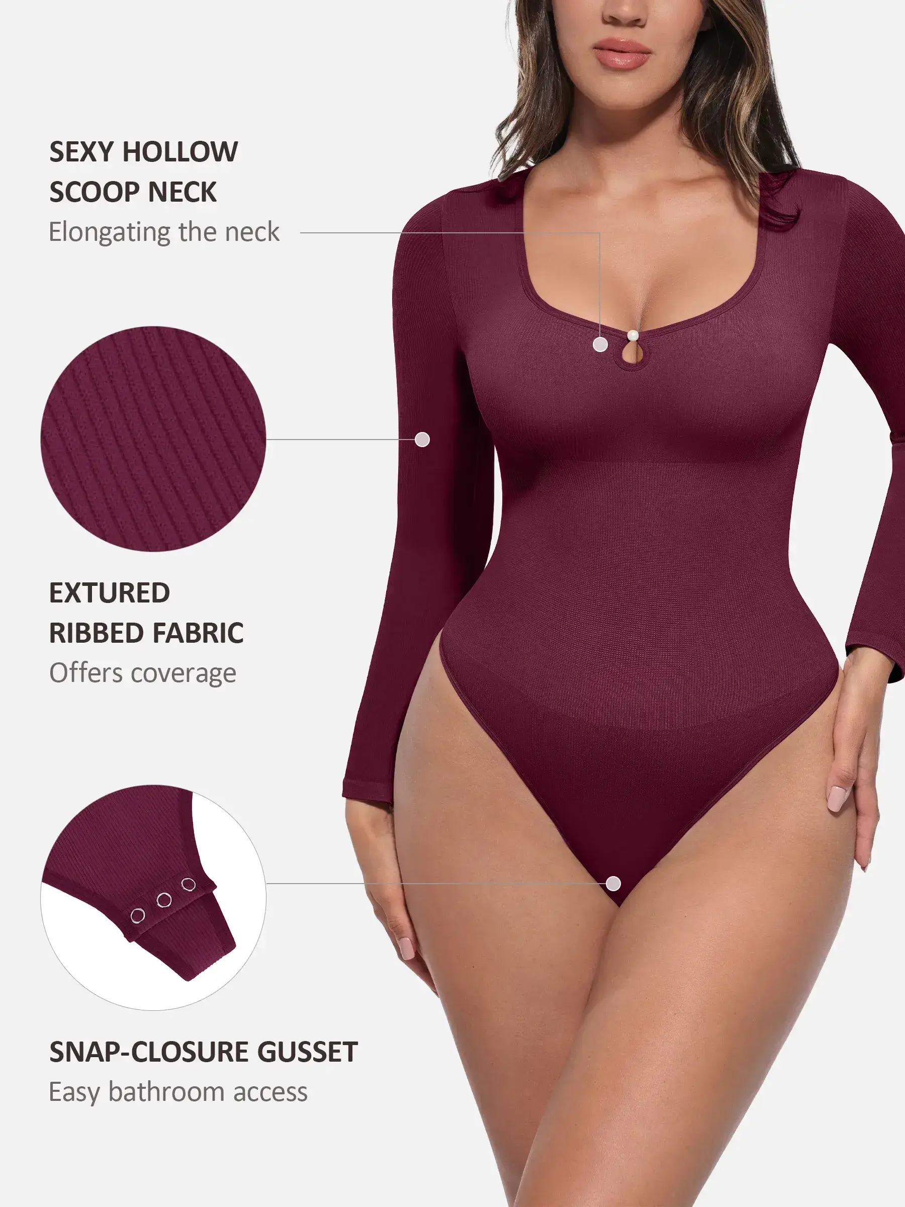 Feelingirl Seamless Ribbed Thong Bodysuit [BOGO] - Image 24