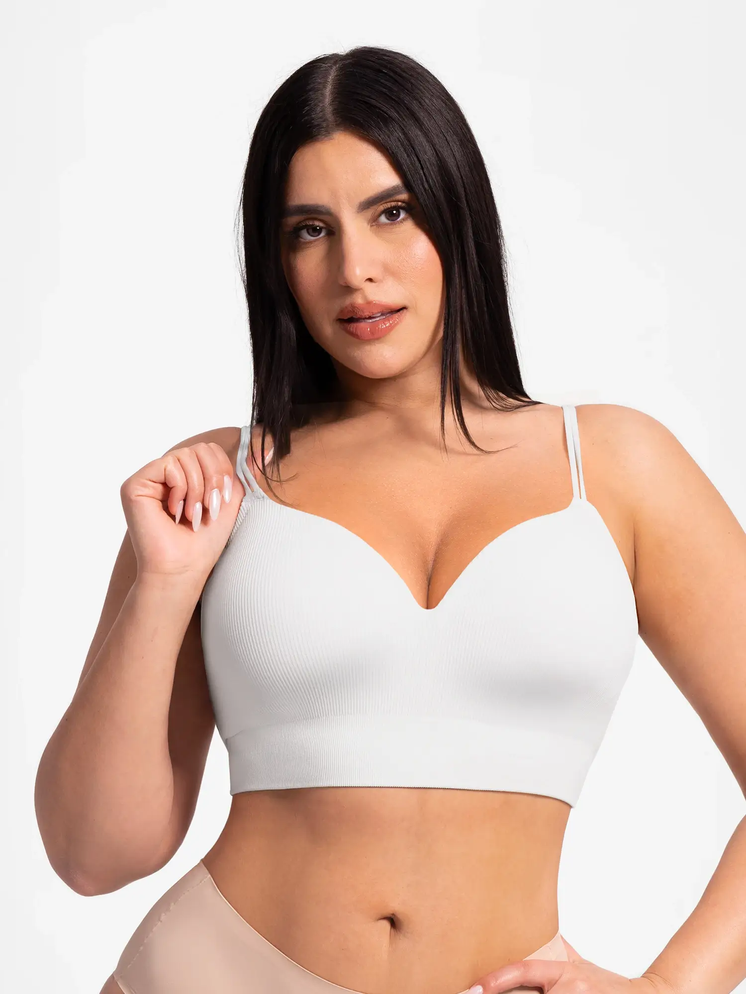 Lift Adjustable Seamless Wireless Ribbed Bra - Image 18