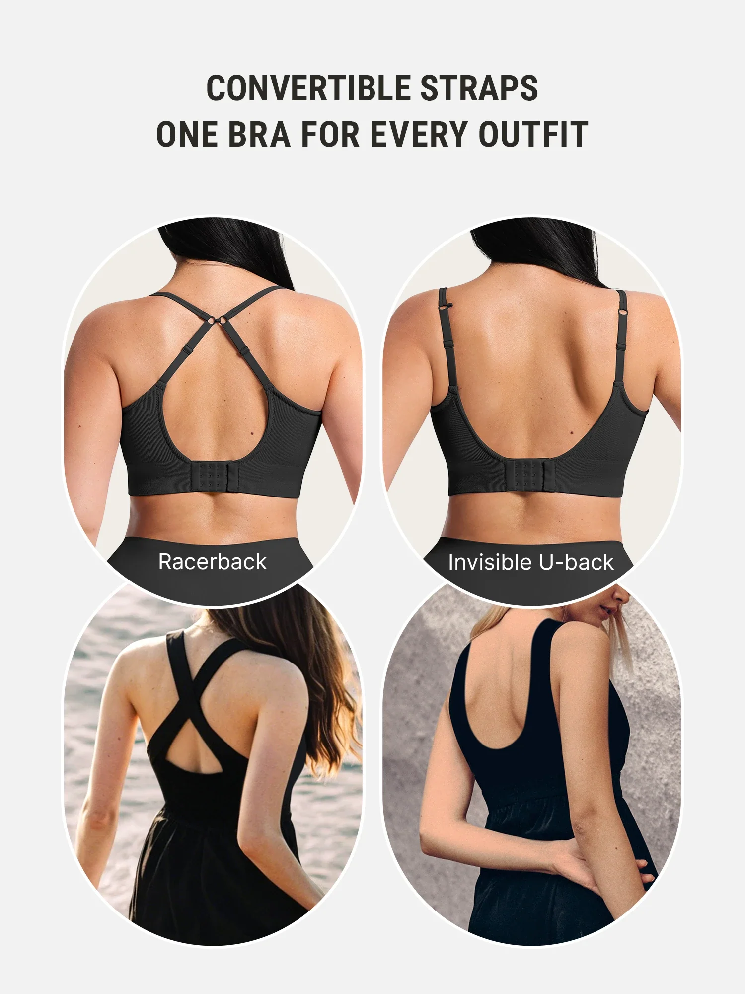 Lift Adjustable Seamless Wireless Ribbed Bra - Image 5