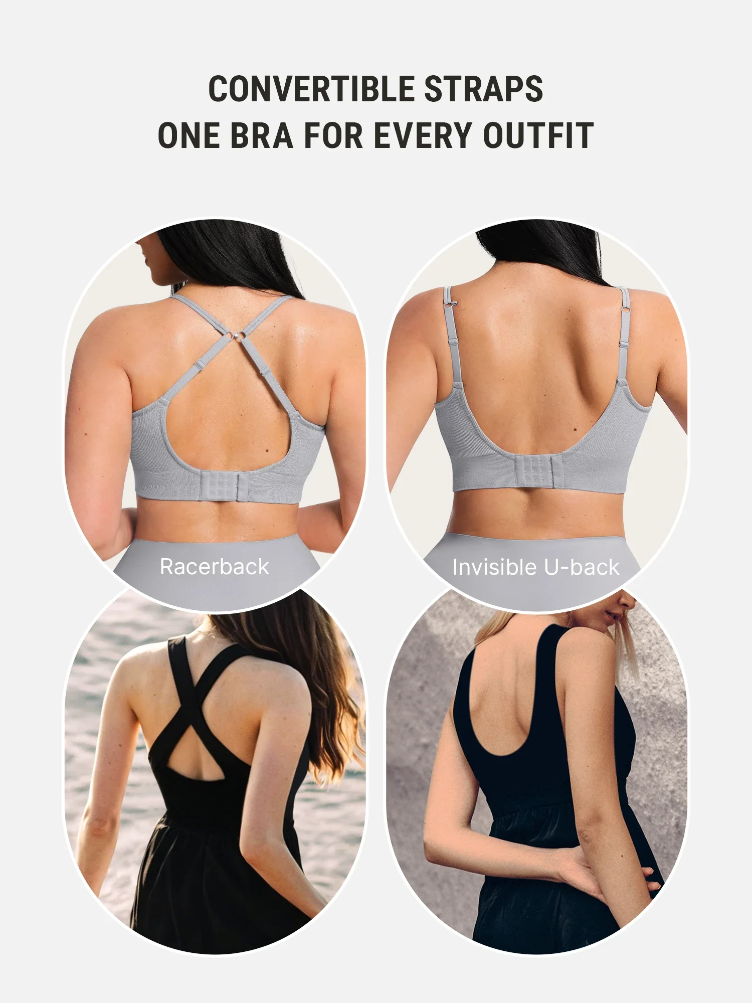 Lift Adjustable Seamless Wireless Ribbed Bra - Image 9