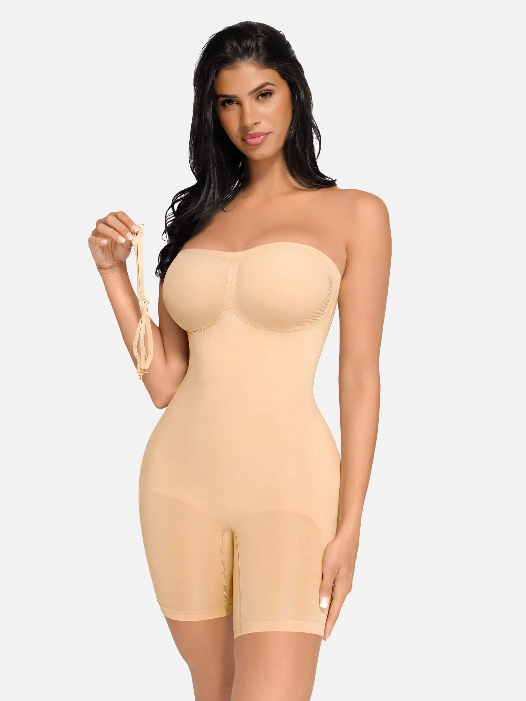 Feelingirl Seamless Strapless Bodysuit with Removable Straps - Image 48