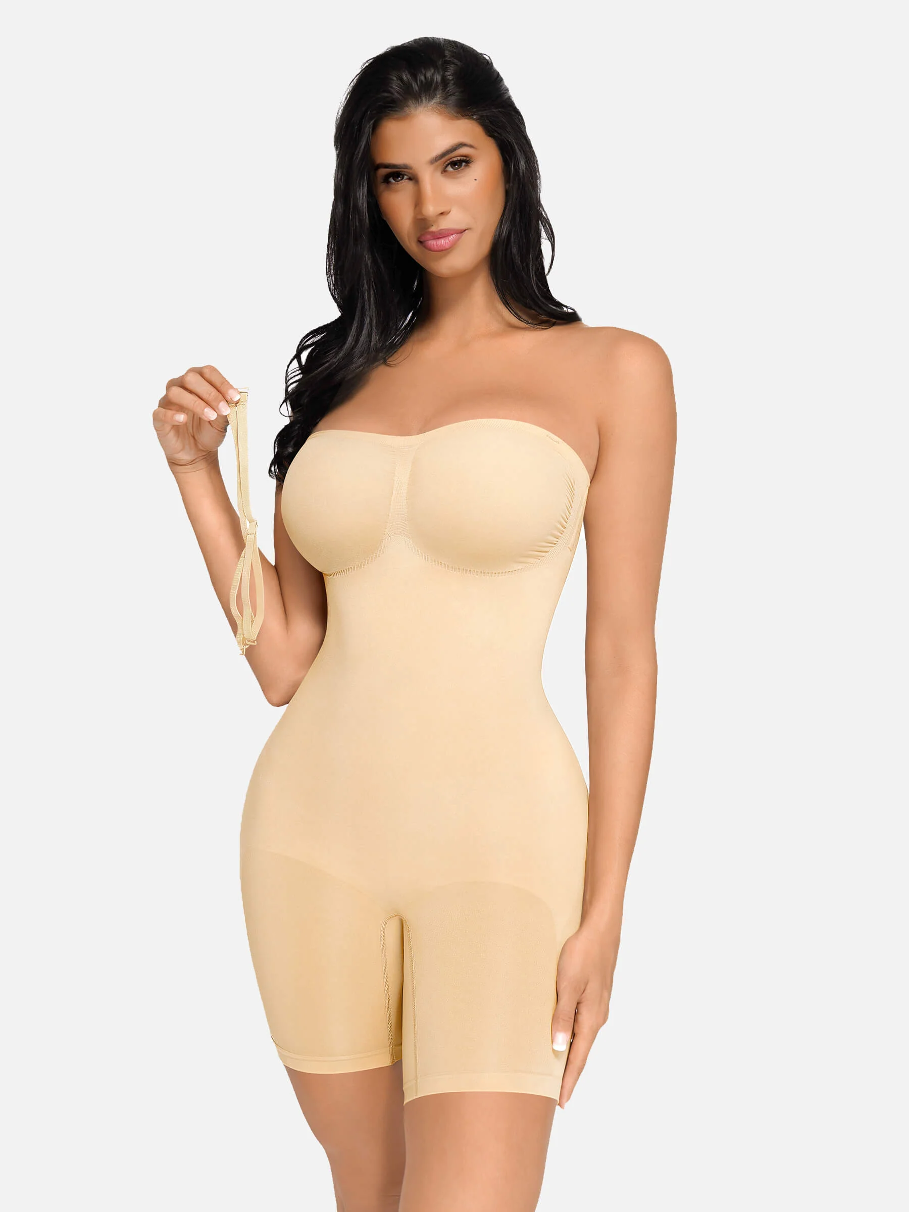 Feelingirl Seamless Strapless Bodysuit with Removable Straps - Image 7