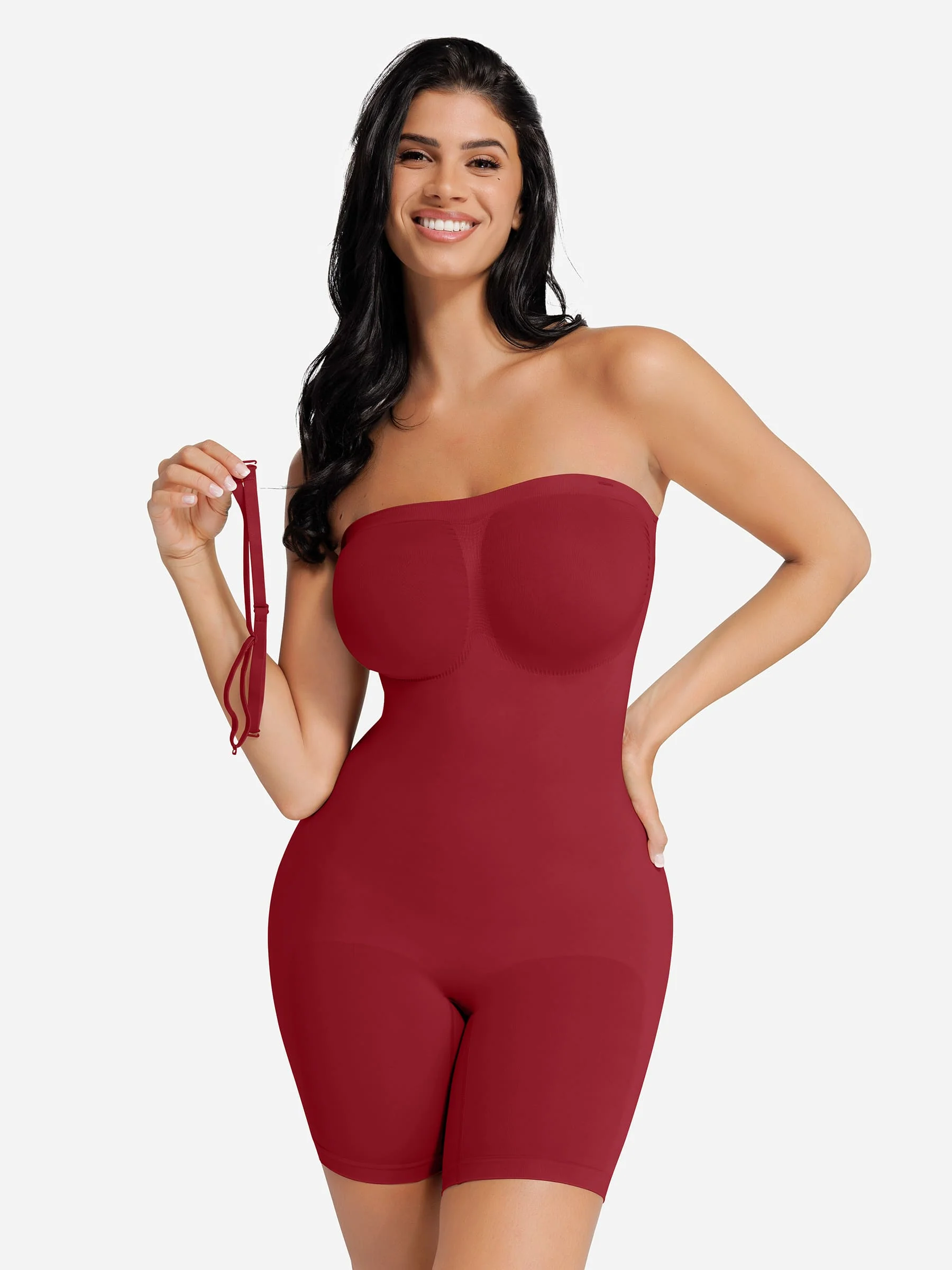 Feelingirl Seamless Strapless Bodysuit with Removable Straps - Image 85