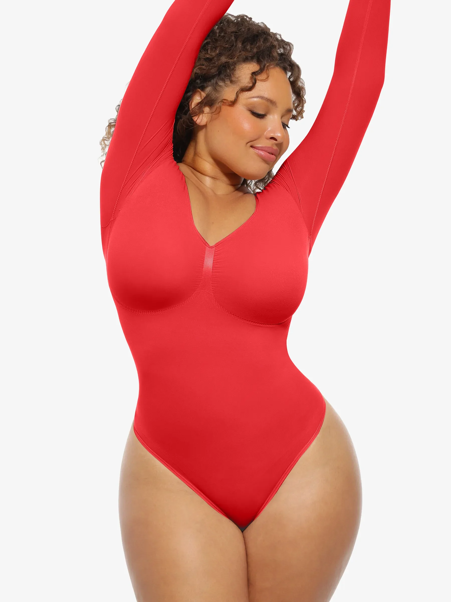 Feelingirl Seamless Supportive Long Sleeve Tummy Control Bodysuit - Image 32