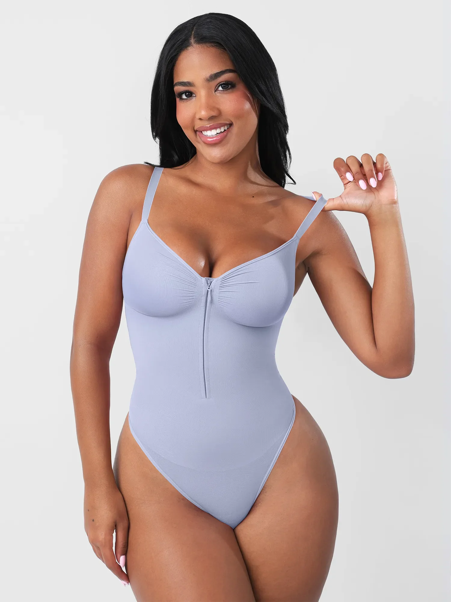 Feelingirl Seamless Tummy Control Zipper Bodysuit - Image 4