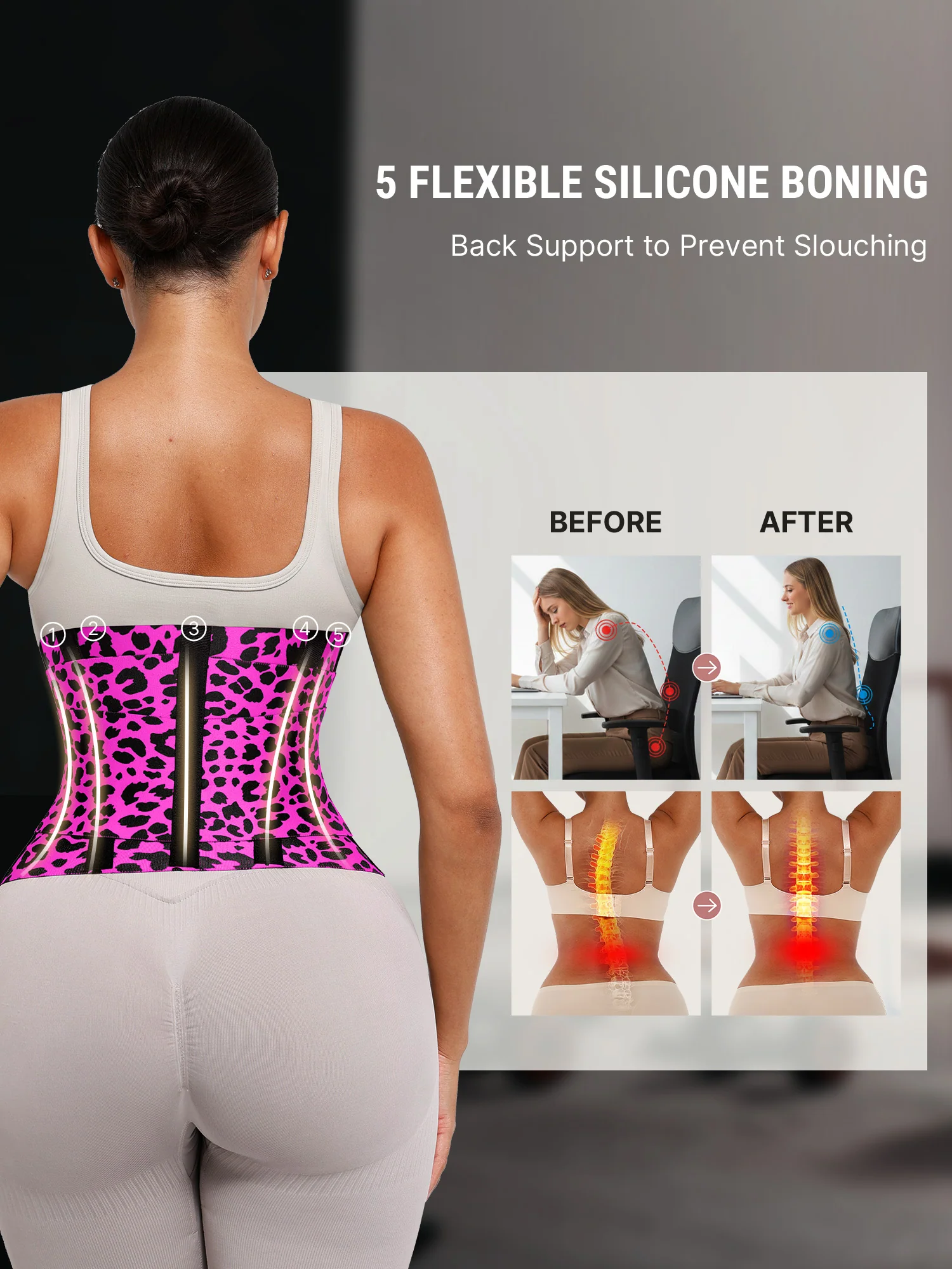 Feelingirl Triple Wrap Tummy Control Waist Trainer Belt - Image 5