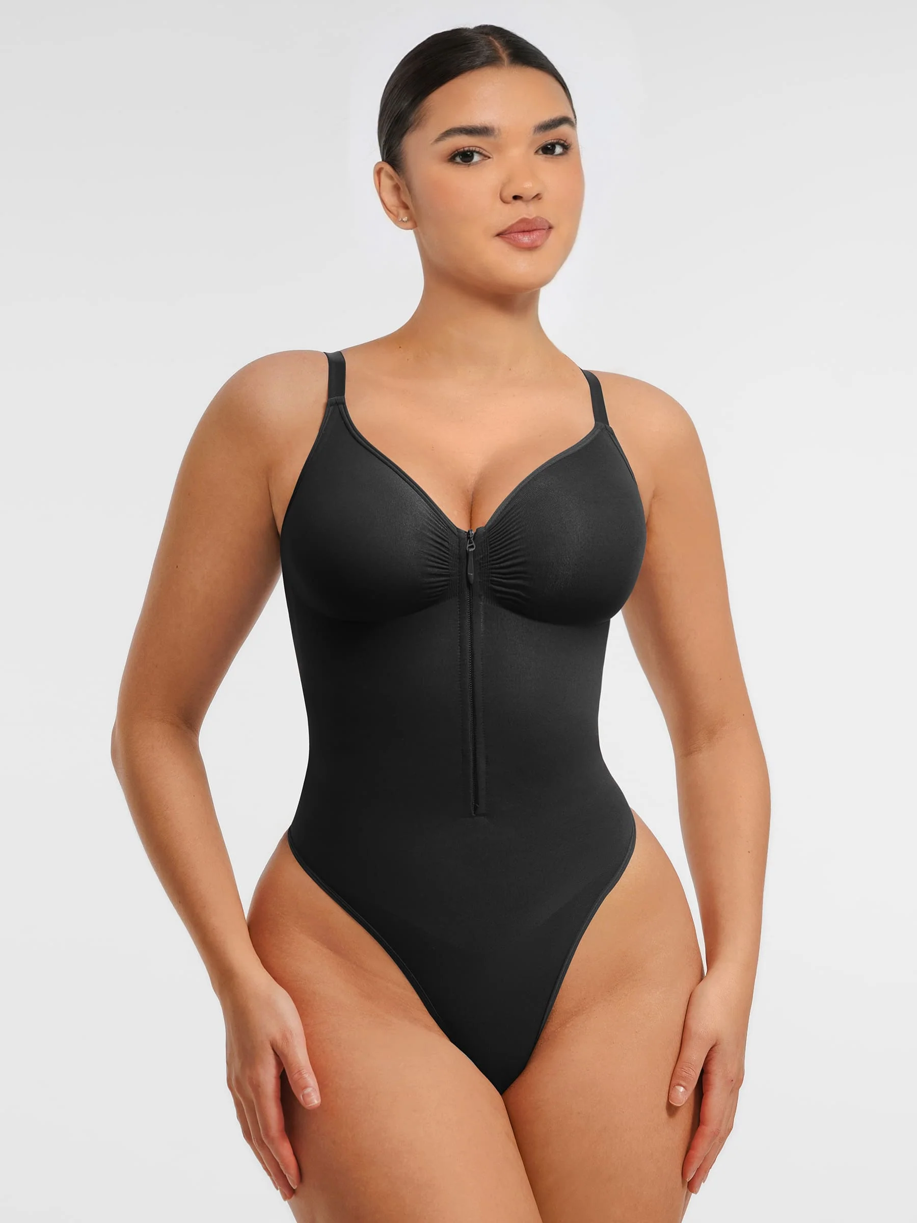 Feelingirl Tummy Control Seamless Zipper Shaping Bodysuit - Image 23