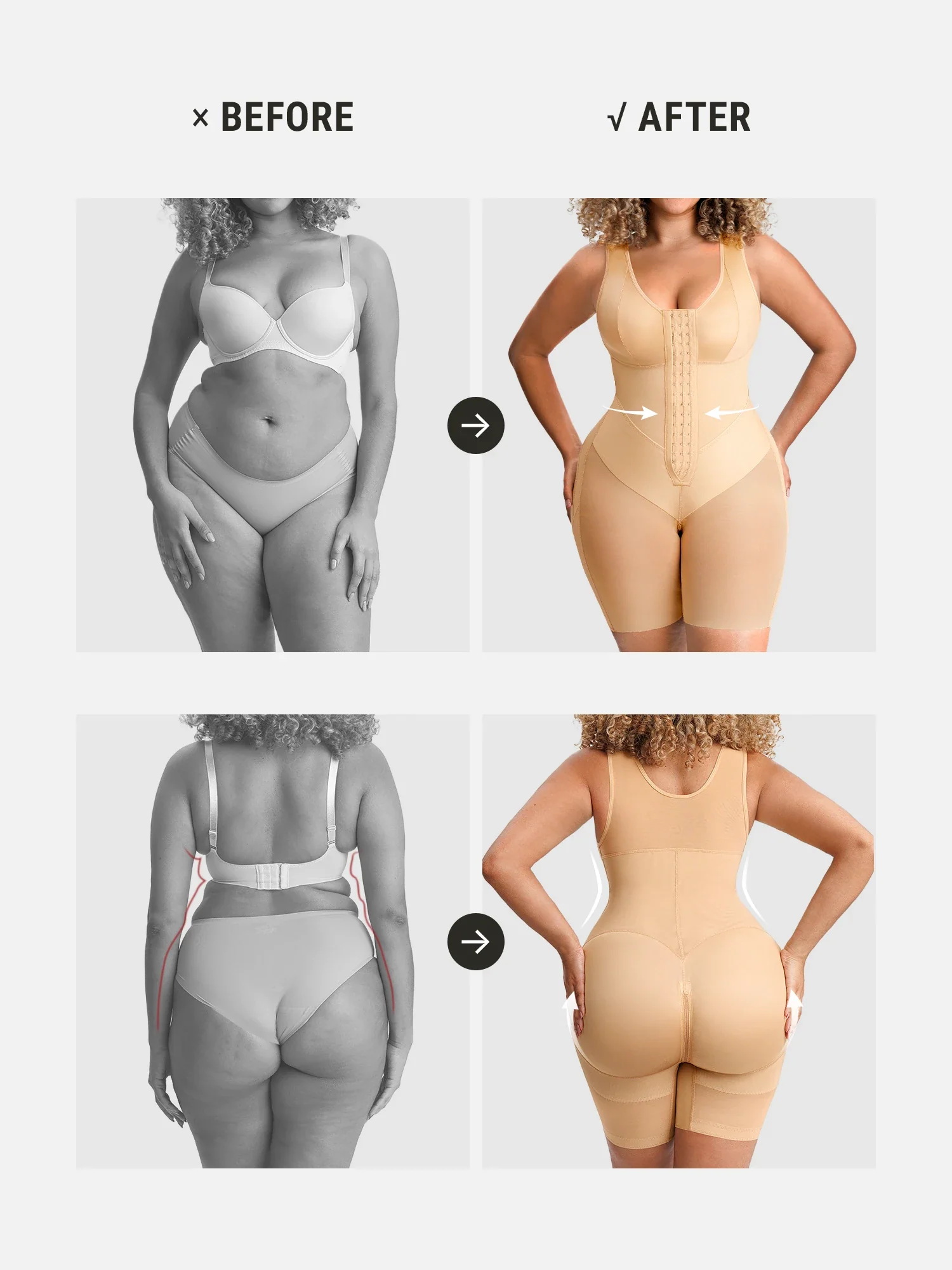 Feelingirl FeelVibe V-Band Waist Snatching Contour Bodysuit - Image 12