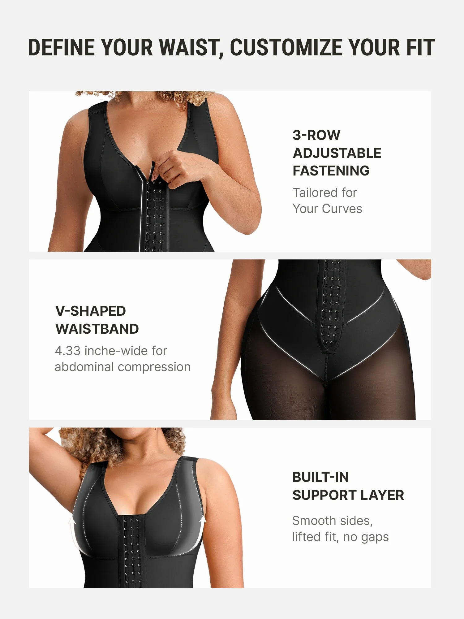 Feelingirl FeelVibe V-Band Waist Snatching Contour Bodysuit - Image 3