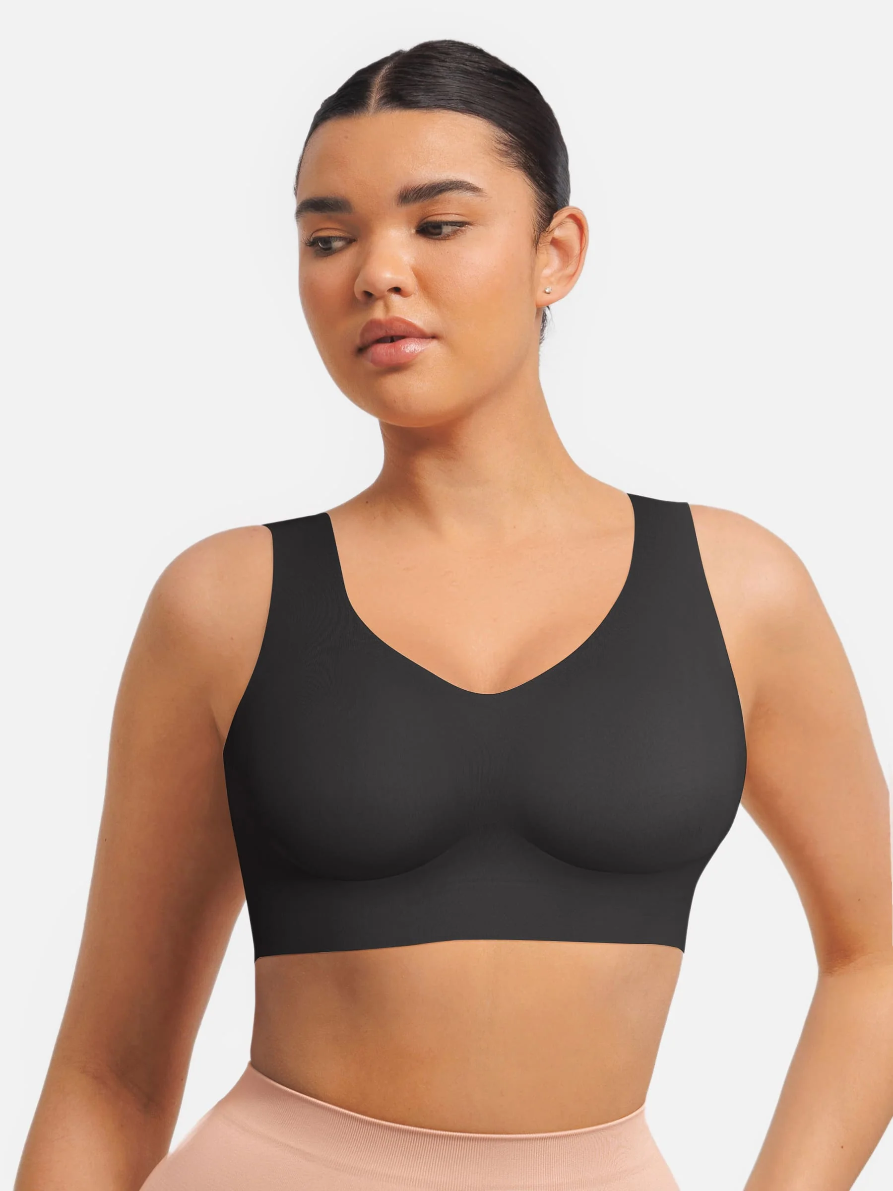Feelingirl Seamless V Neck Comfort Fit Everyday Bra - Image 4